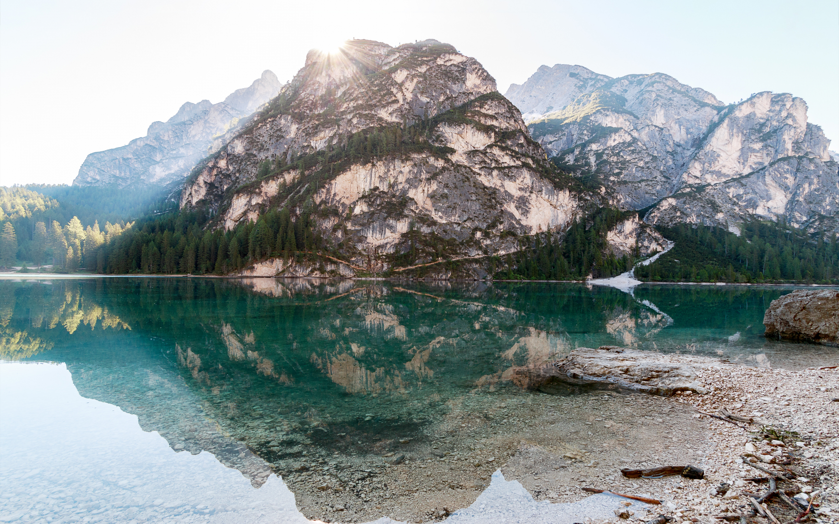 Mountains, lake, reflections, nature, 2880x1800 wallpaper