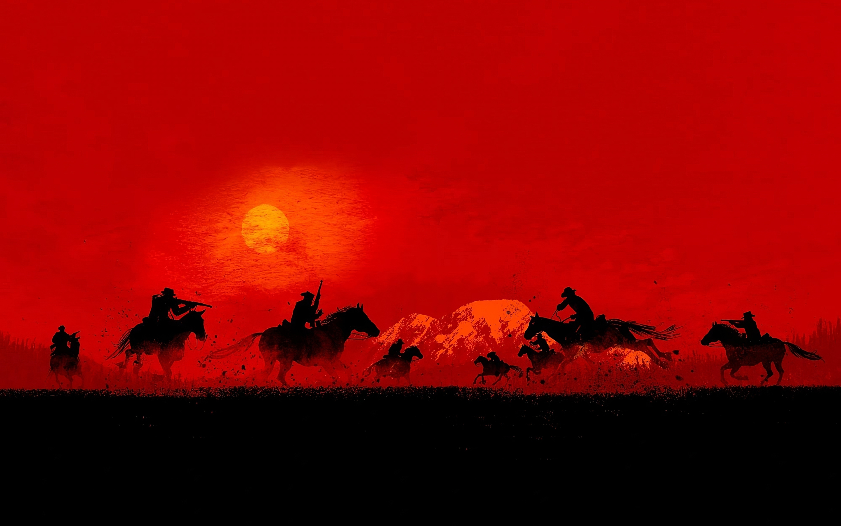 Red Dead Redemption 2, cowboys, game, 2019, 2880x1800 wallpaper
