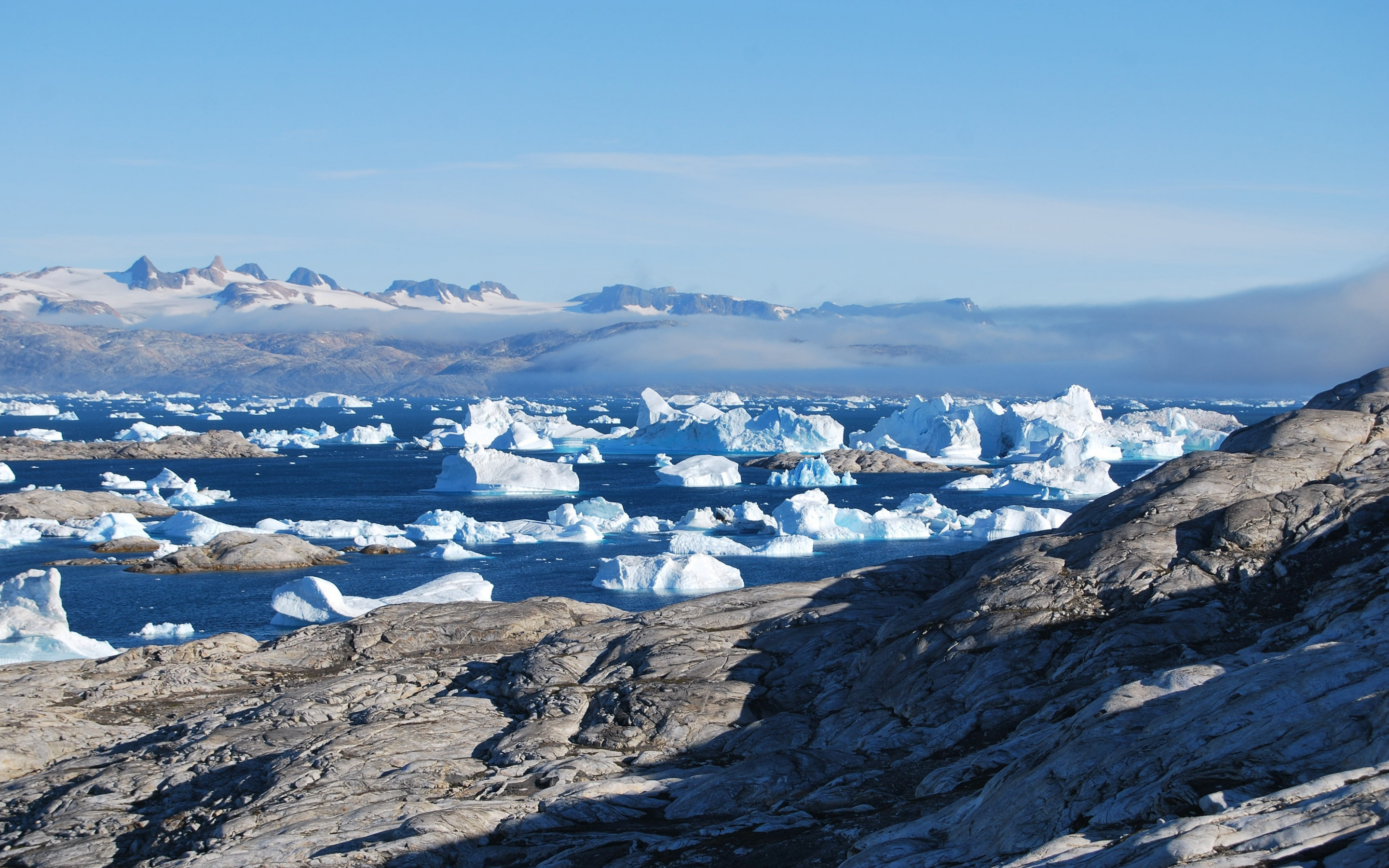 Icebergs, small, coast, sea, nature, 2880x1800 wallpaper
