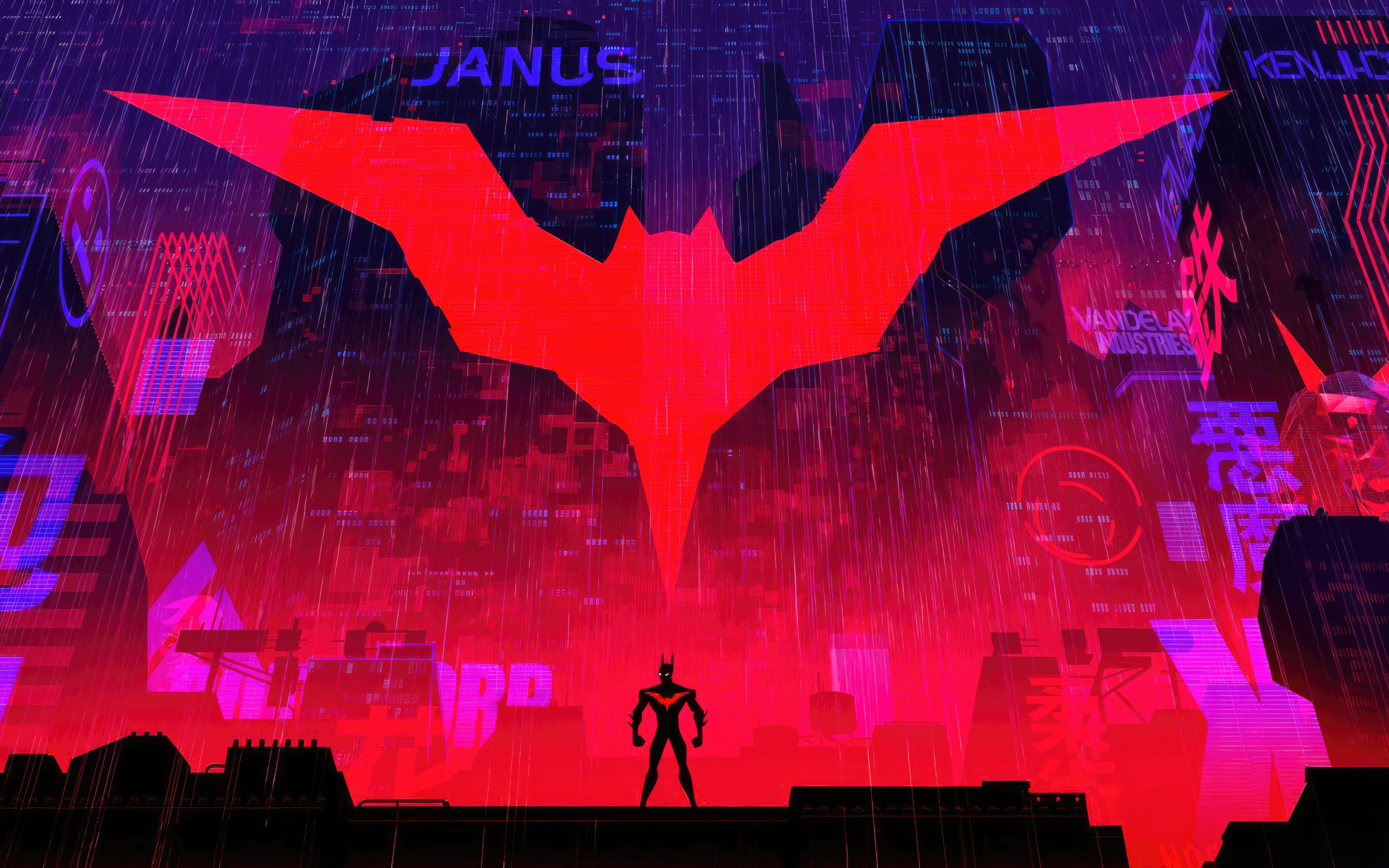 Batman beyond, future guardian, man without superpower, 2880x1800 wallpaper