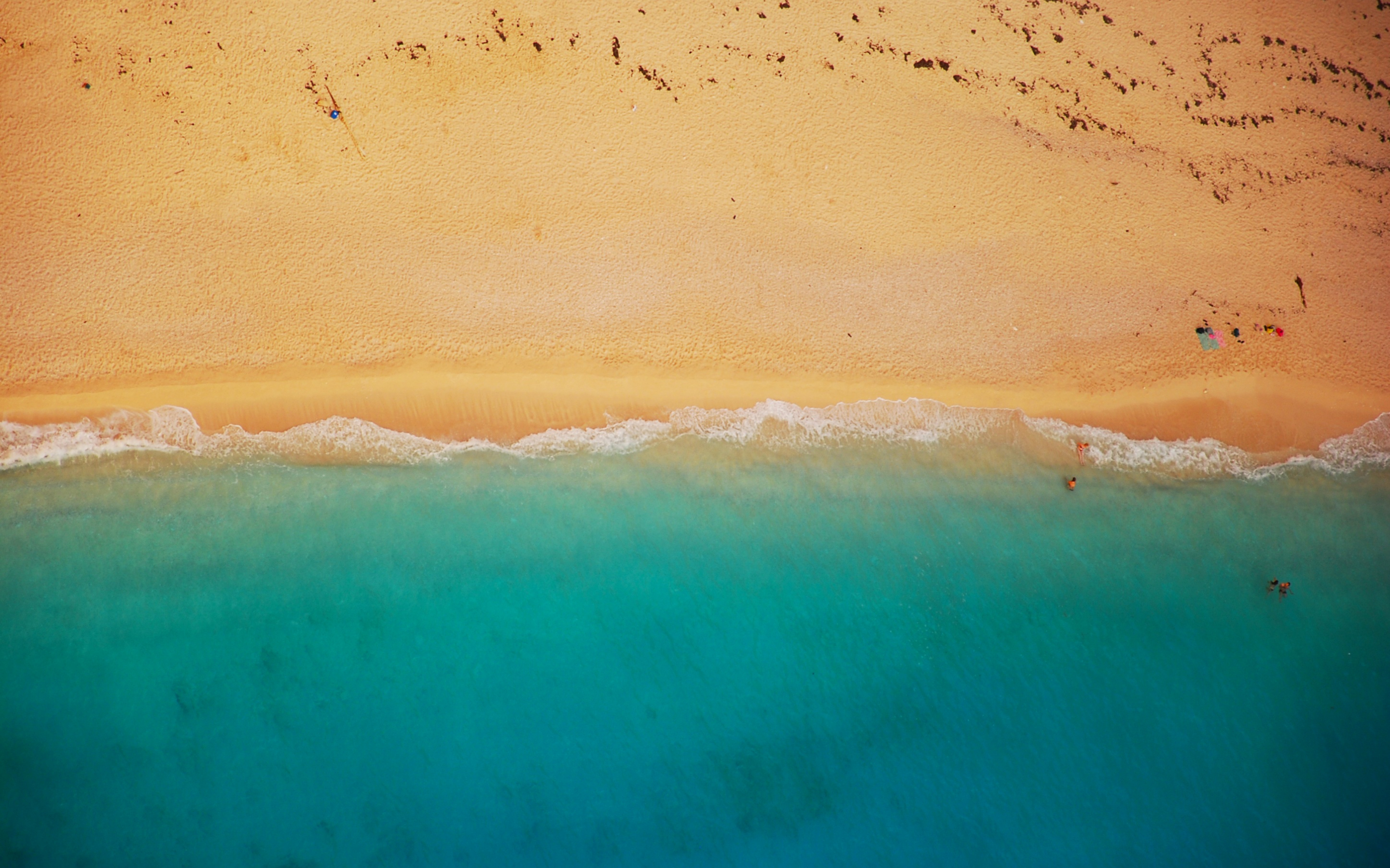 Beach, aerial view, 2880x1800 wallpaper