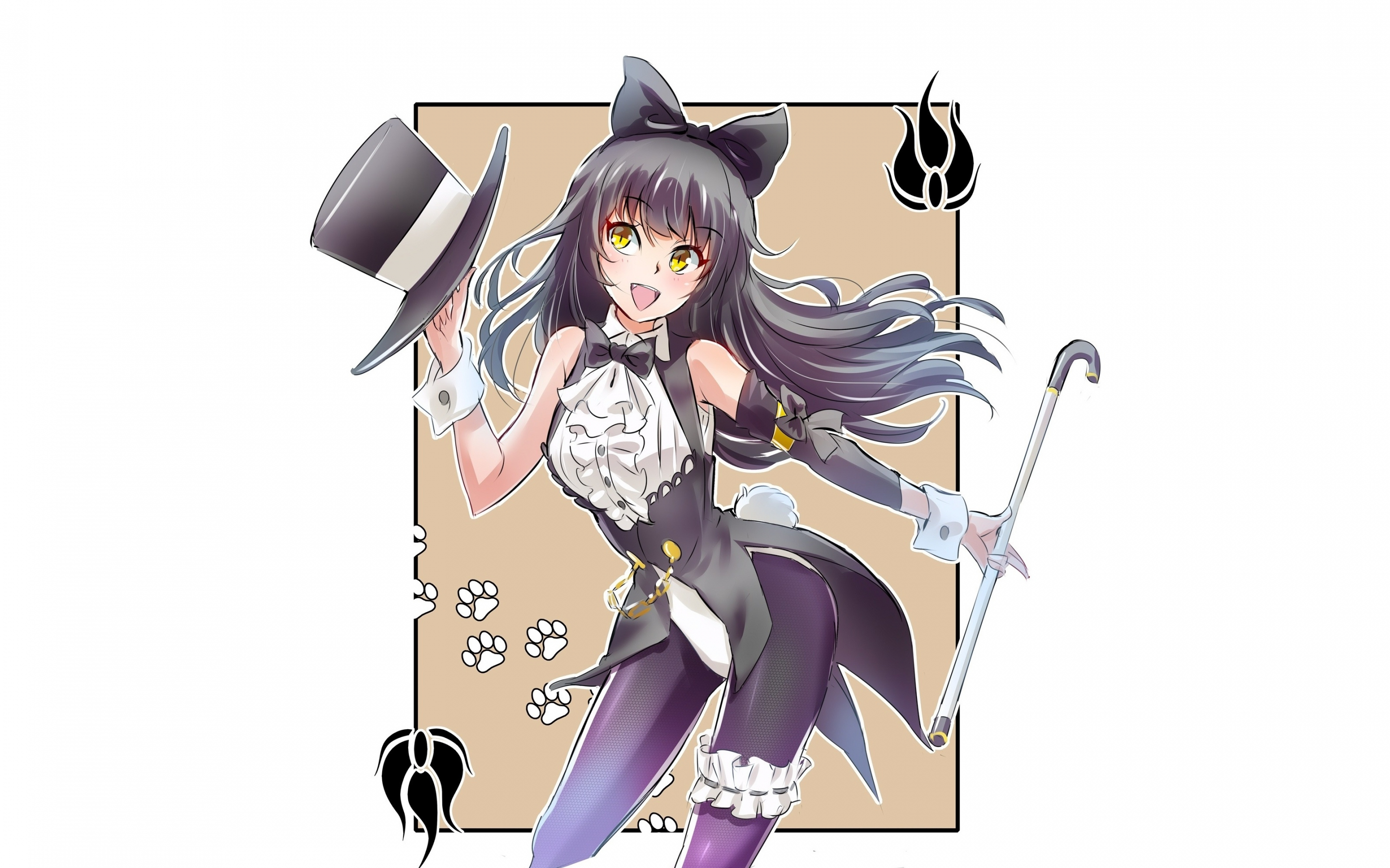 Anime girl, magician, blake belladonna, 2880x1800 wallpaper