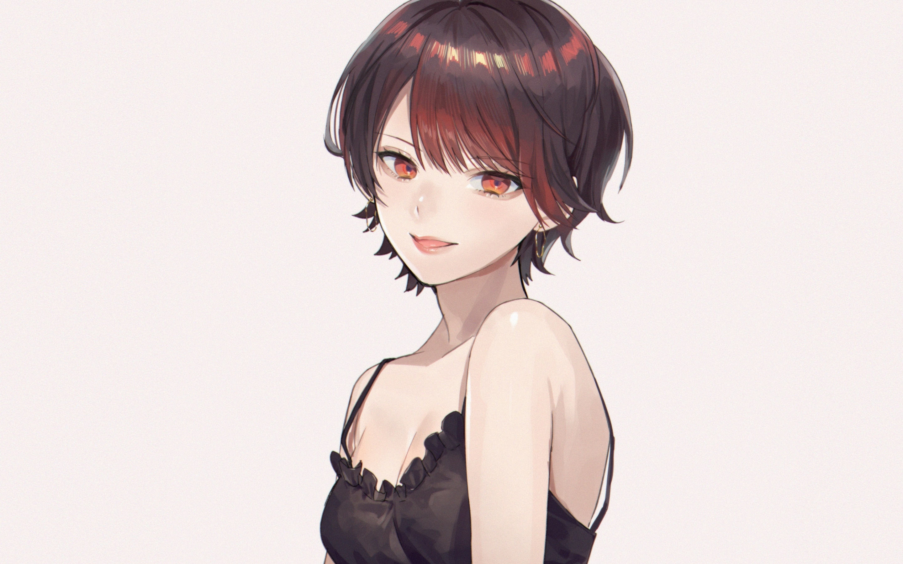 Red and beautiful eyes, original, anime girl, 2880x1800 wallpaper