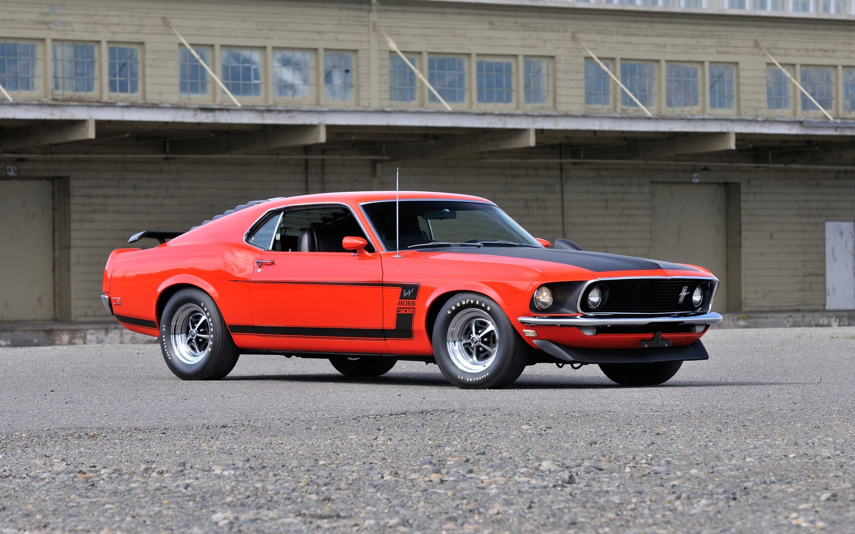 Red, muscle car, classic, 1969 Ford Mustang Boss 302, 2880x1800 wallpaper