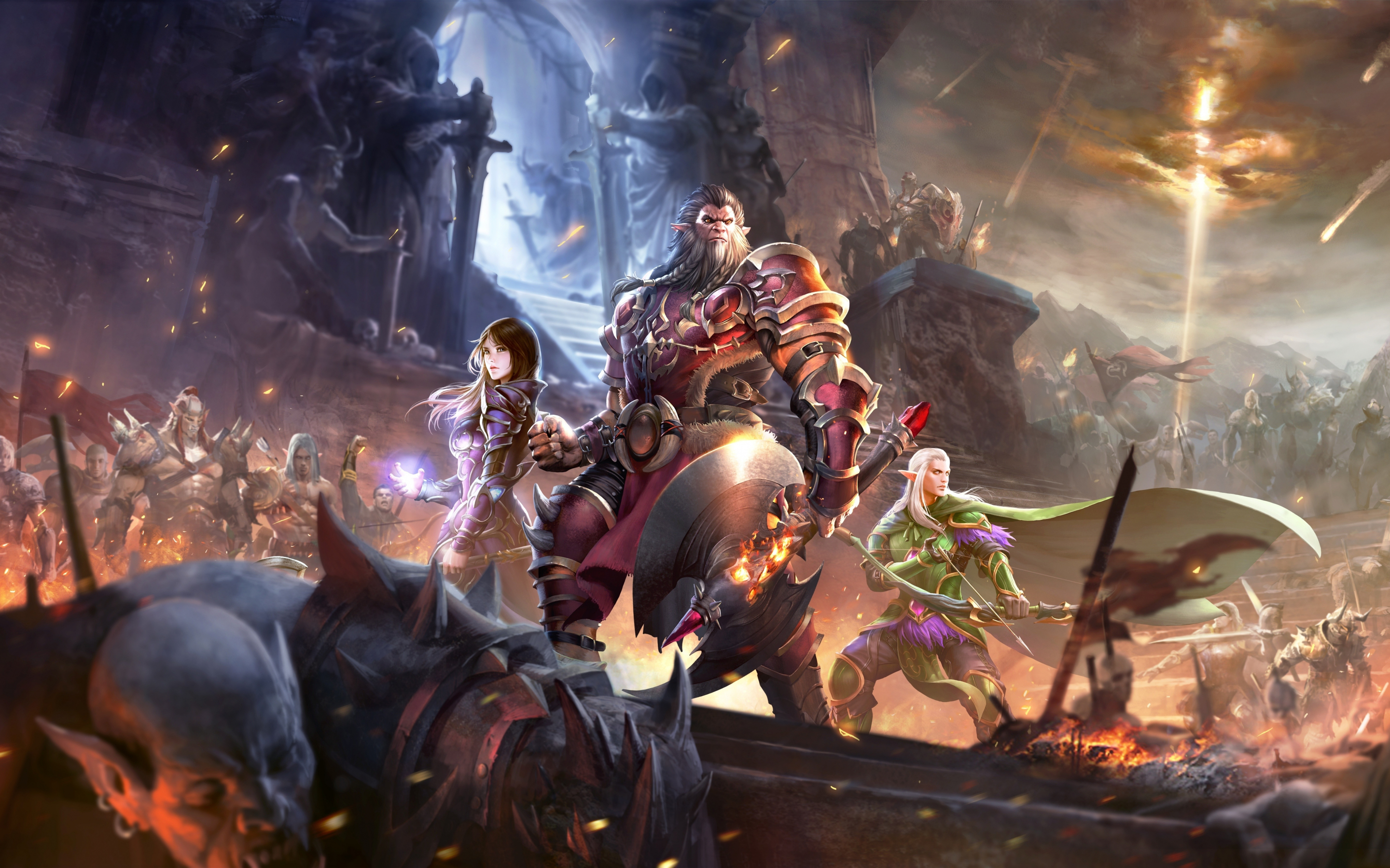 Warriors, Crusaders of Light, video game, 2880x1800 wallpaper