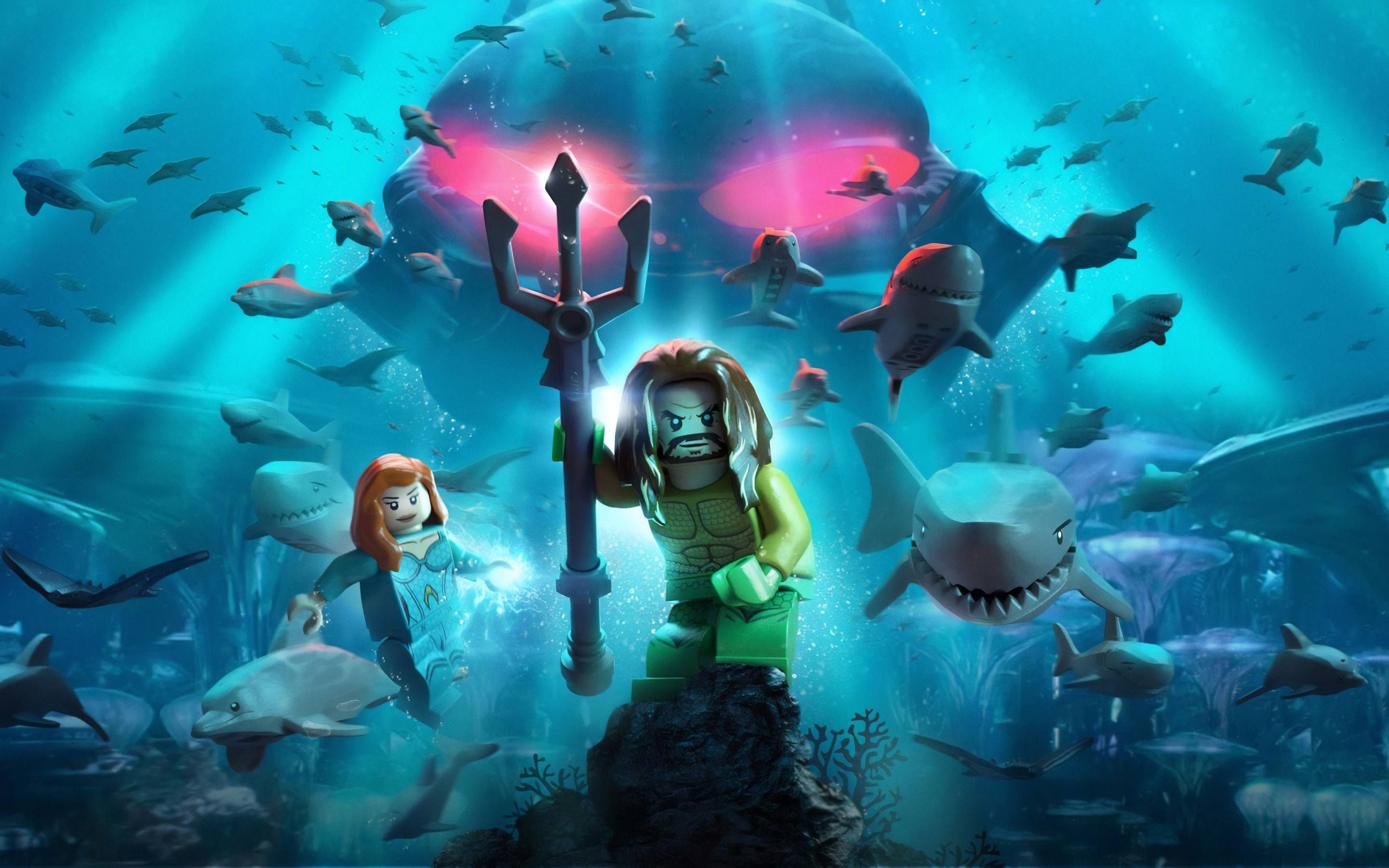 Lego, Aquaman, poster, movie, 2018, 2880x1800 wallpaper