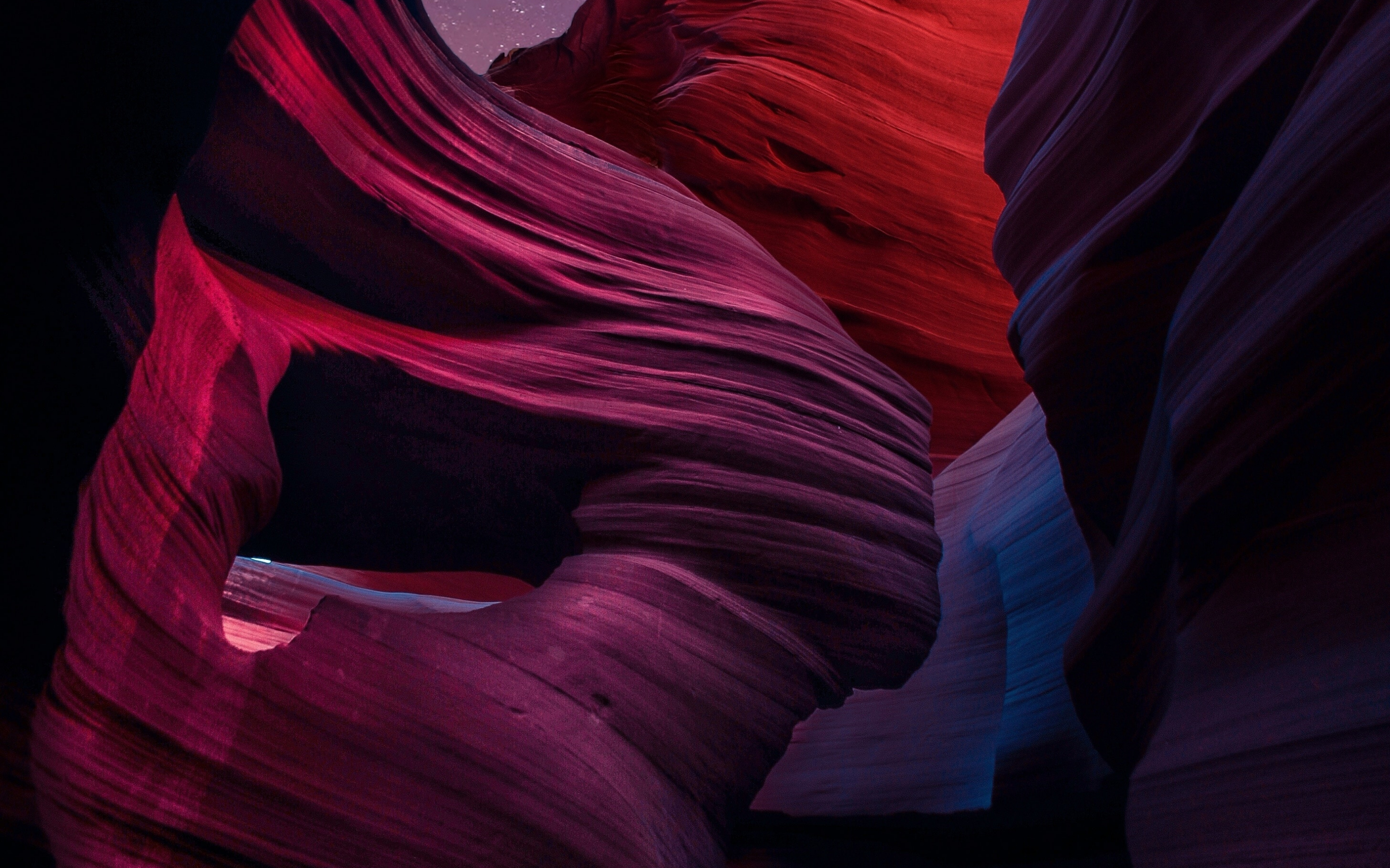 Night, rocks, canyon, slots, 2880x1800 wallpaper
