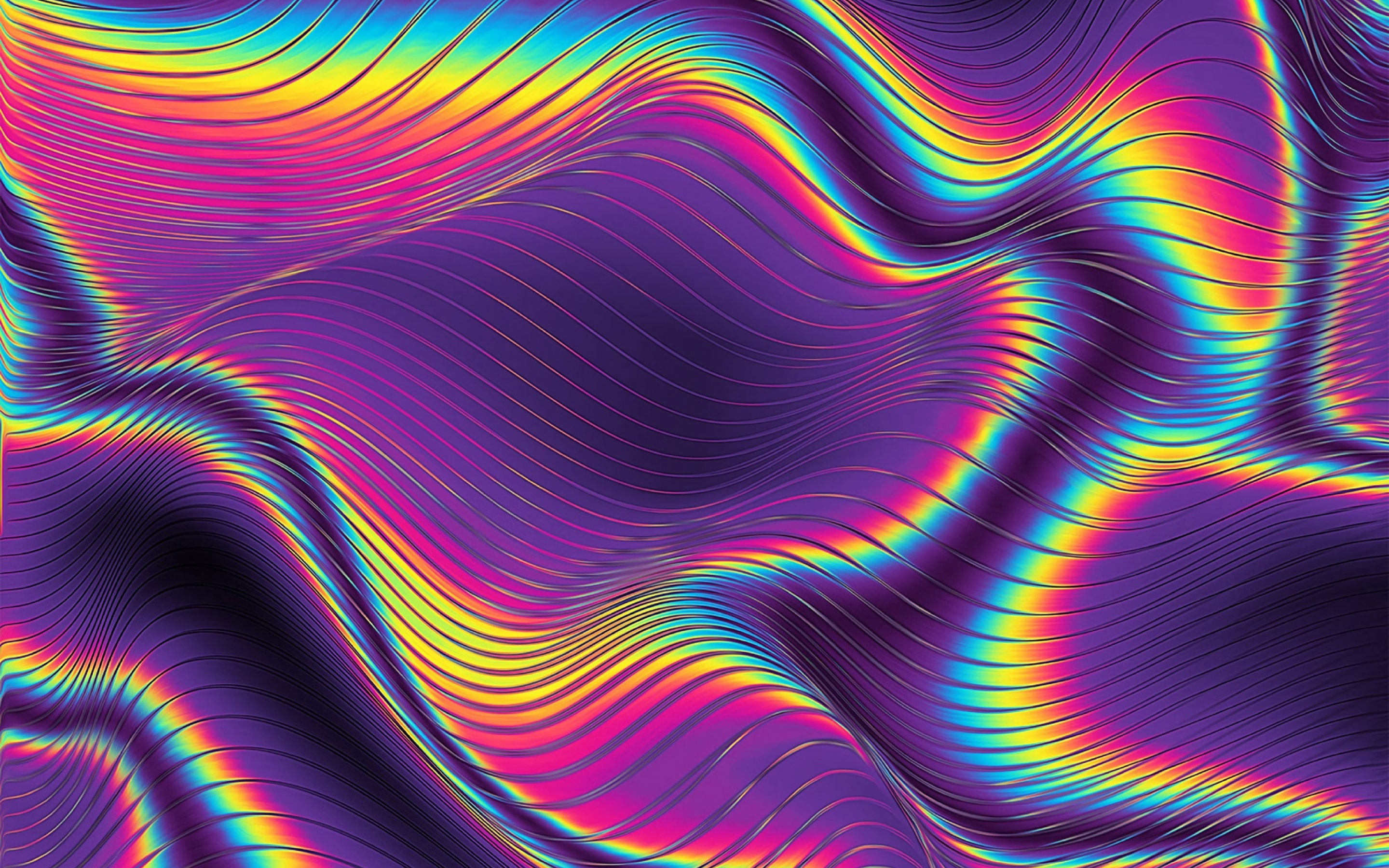 Bright, glowing curves, metallic, texture, 2880x1800 wallpaper