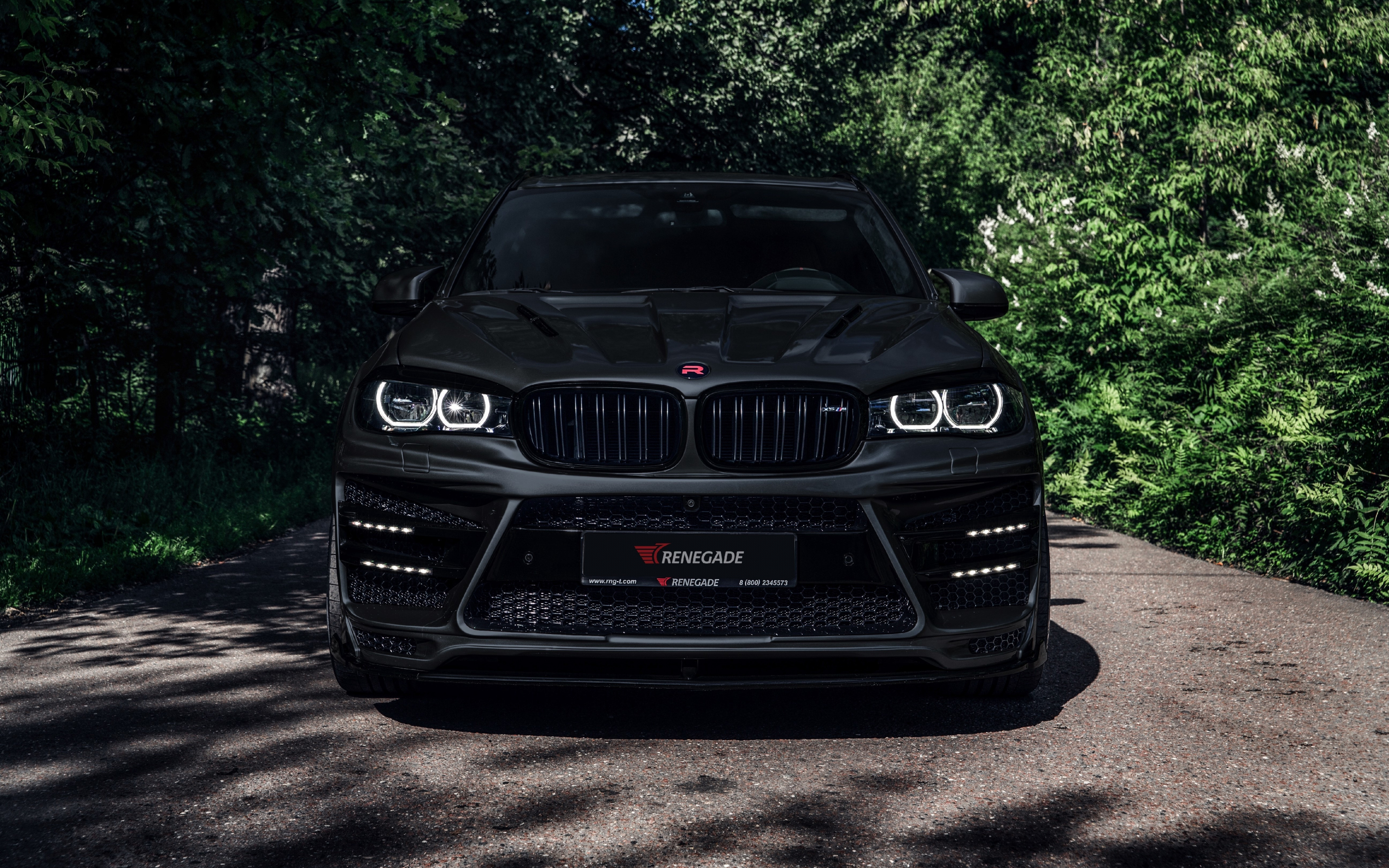 Front, luxurious, black, BMW X5, 2880x1800 wallpaper