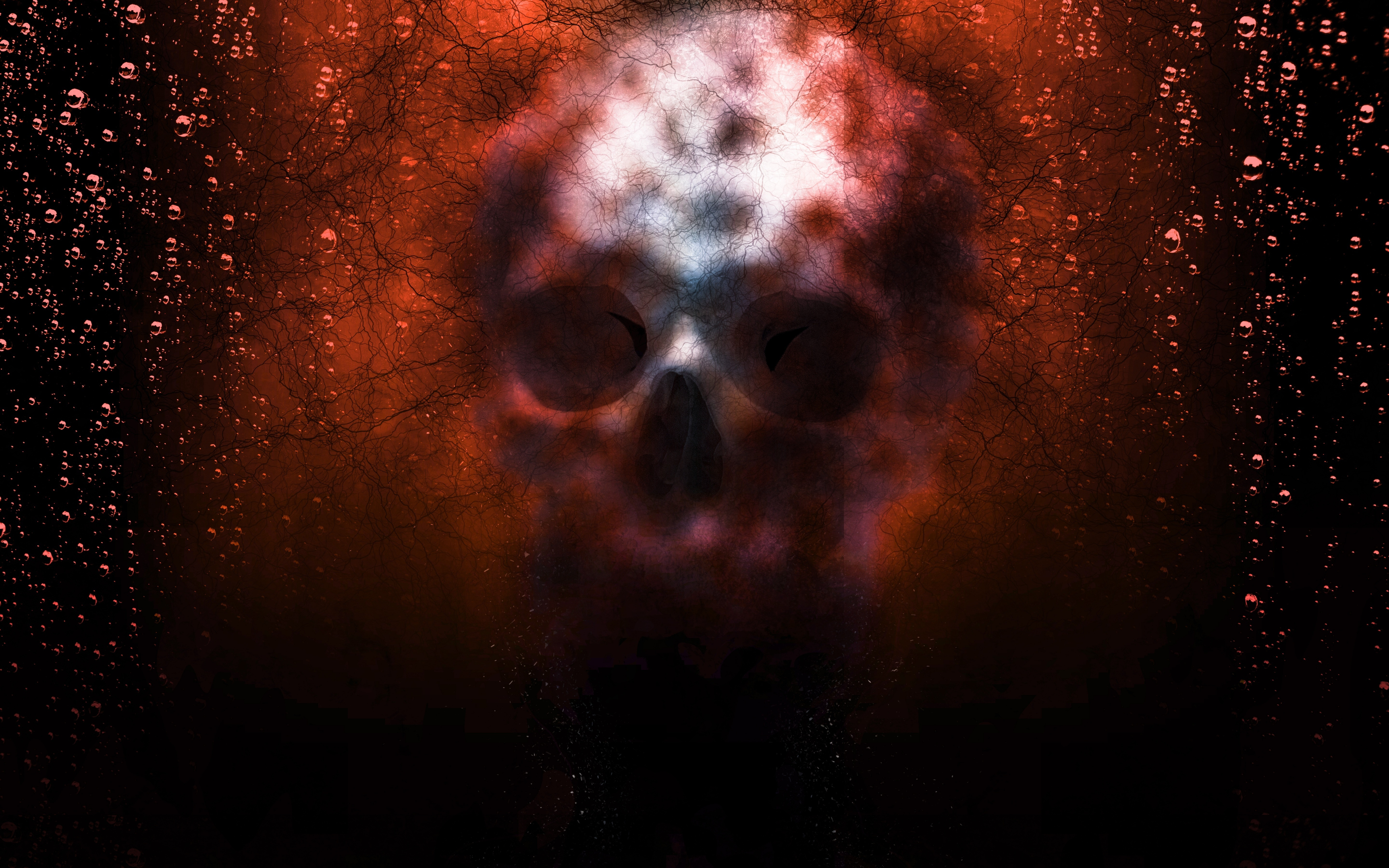 Skull, blur, creepy, fantasy, digital art, 2880x1800 wallpaper