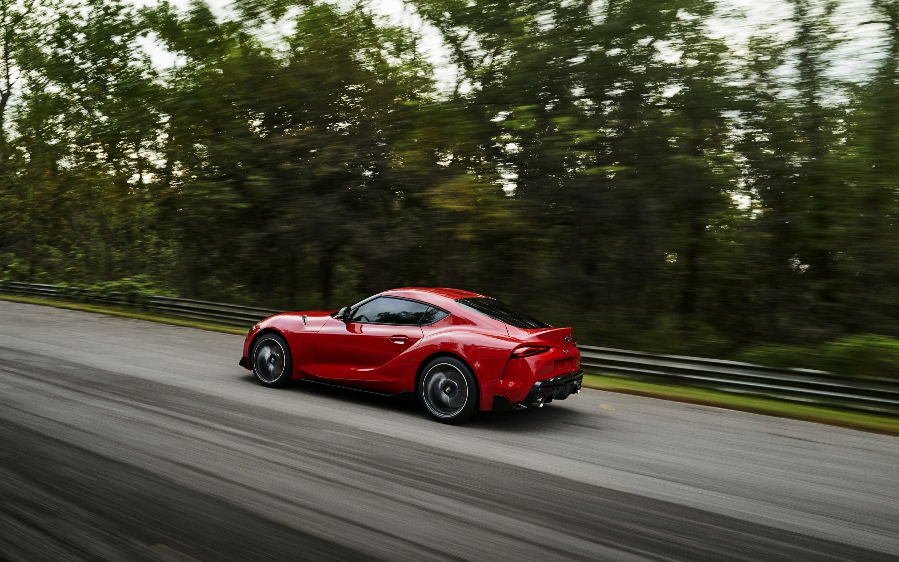 On-road, side view, sports car, Toyota Supra, 2880x1800 wallpaper