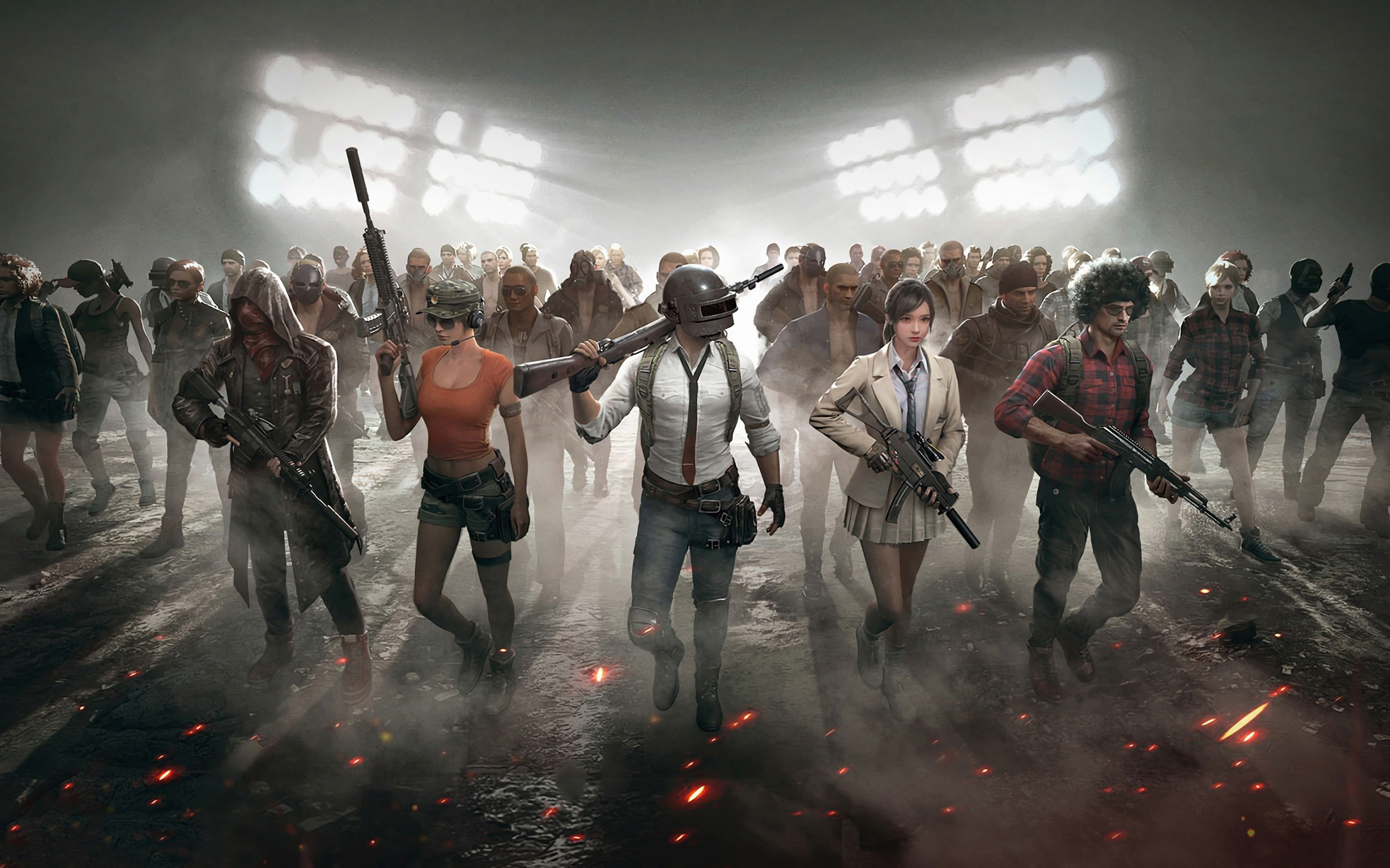 PUBG, video game, 2018, all characters, 2880x1800 wallpaper