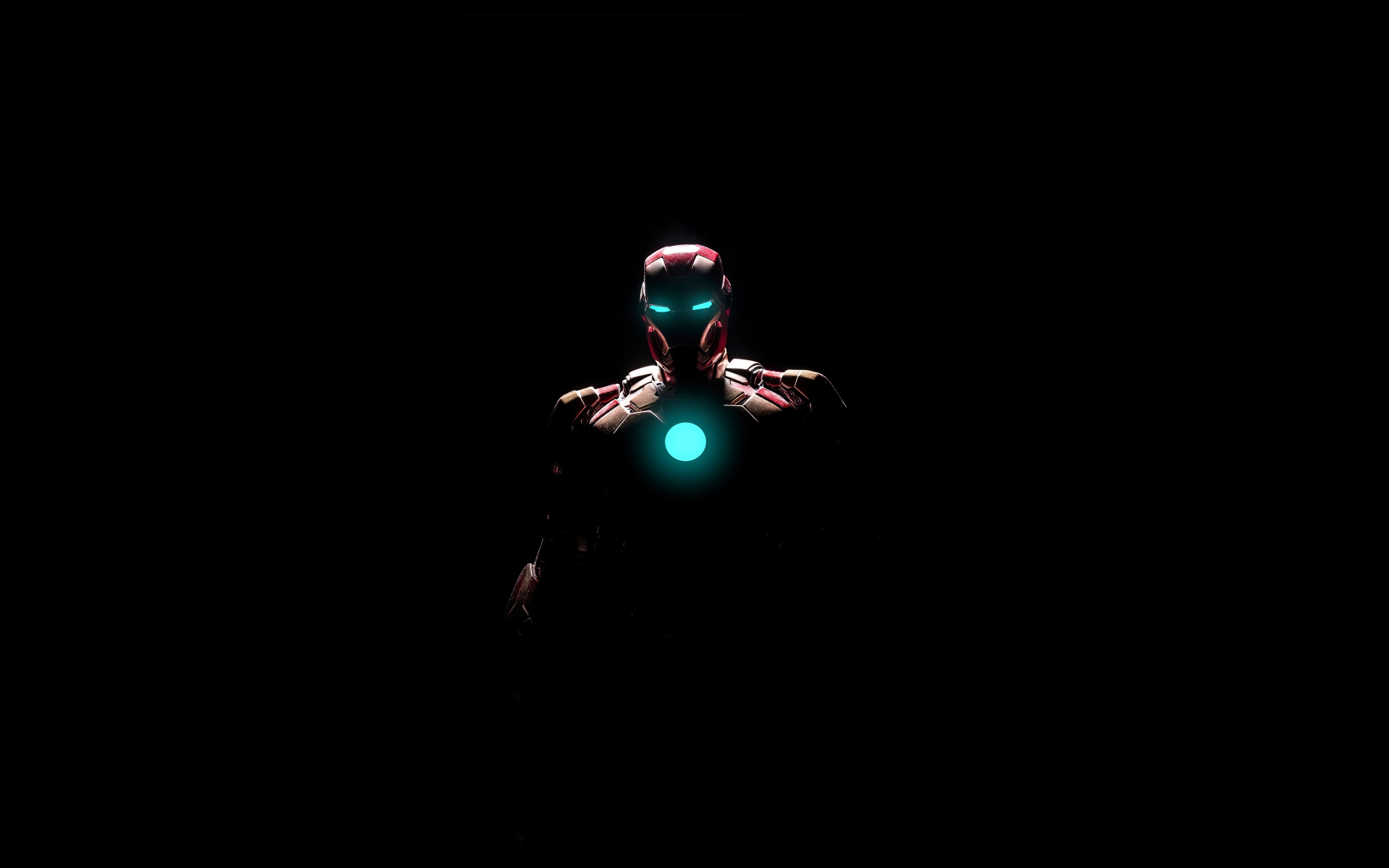 Iron man, arc reactor, glowing arc, minimal, 2880x1800 wallpaper