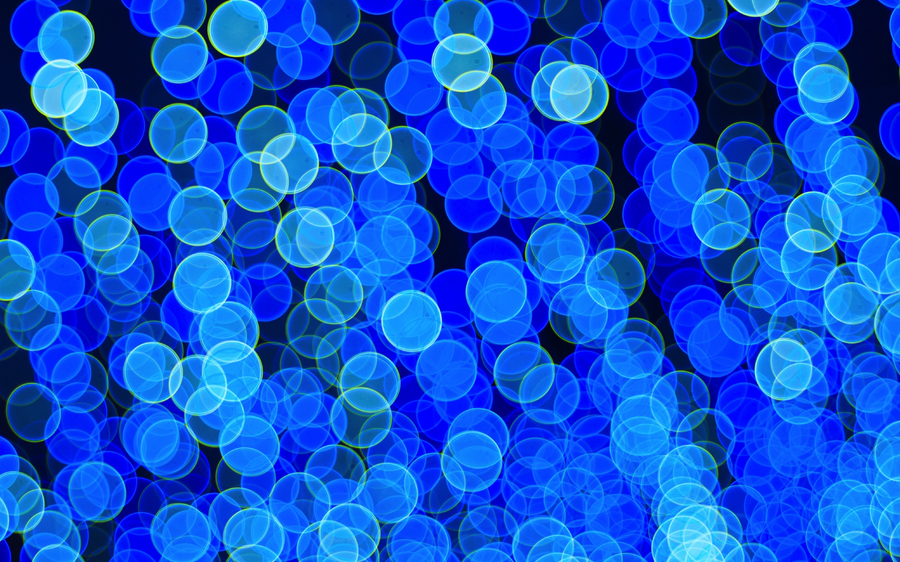 Blue circles, bokeh, abstract, 2880x1800 wallpaper