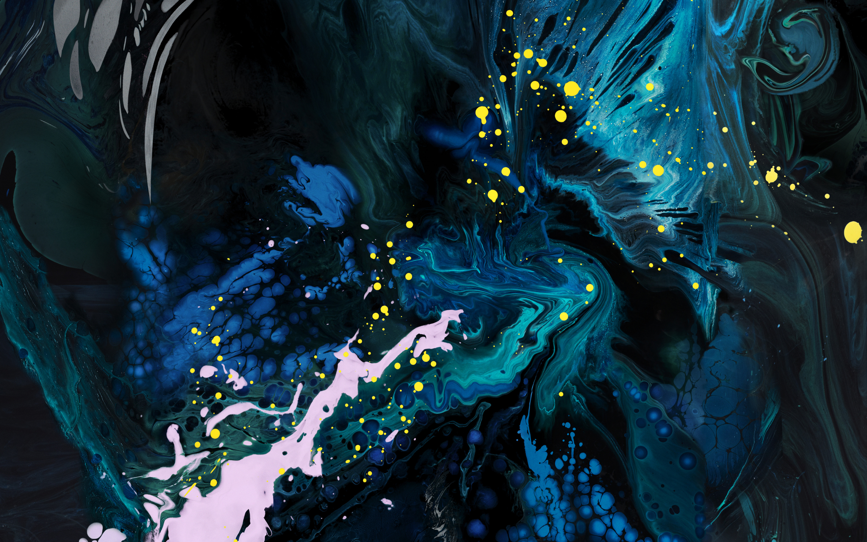 Abstract, splash, paint, colorful, dark, stock, 2880x1800 wallpaper