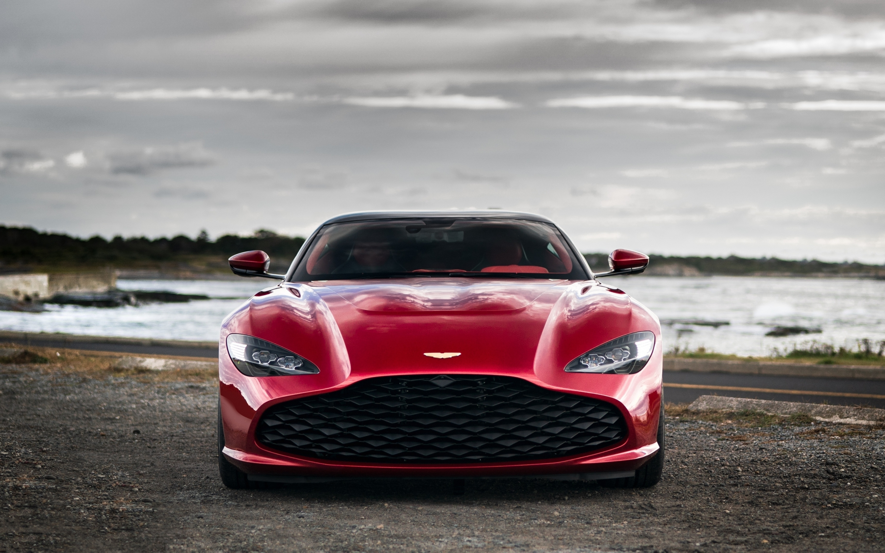 Red car, Aston Martin DBS GT Agato, front-view, 2880x1800 wallpaper