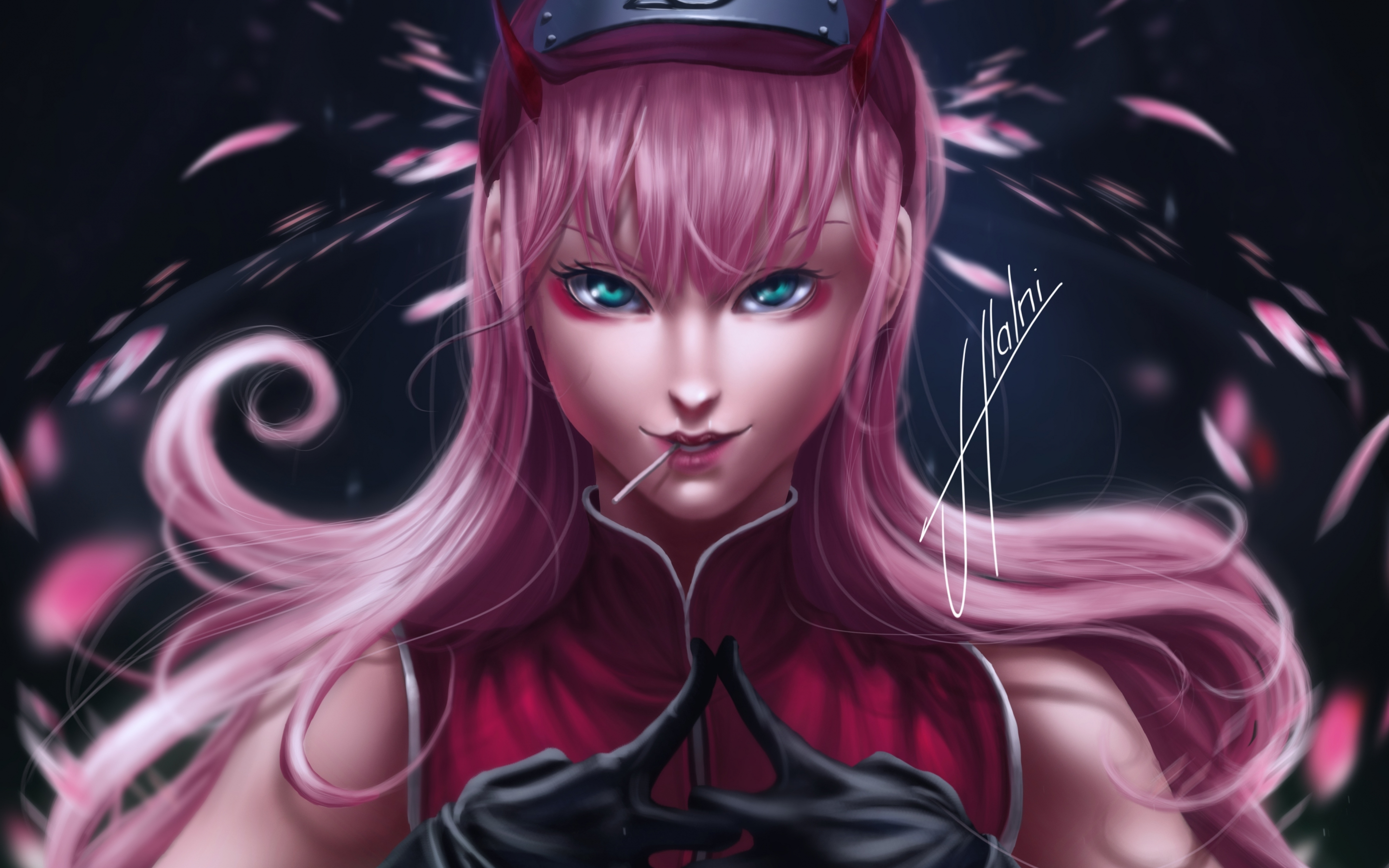 Anime, original, pink hair, art, 2880x1800 wallpaper