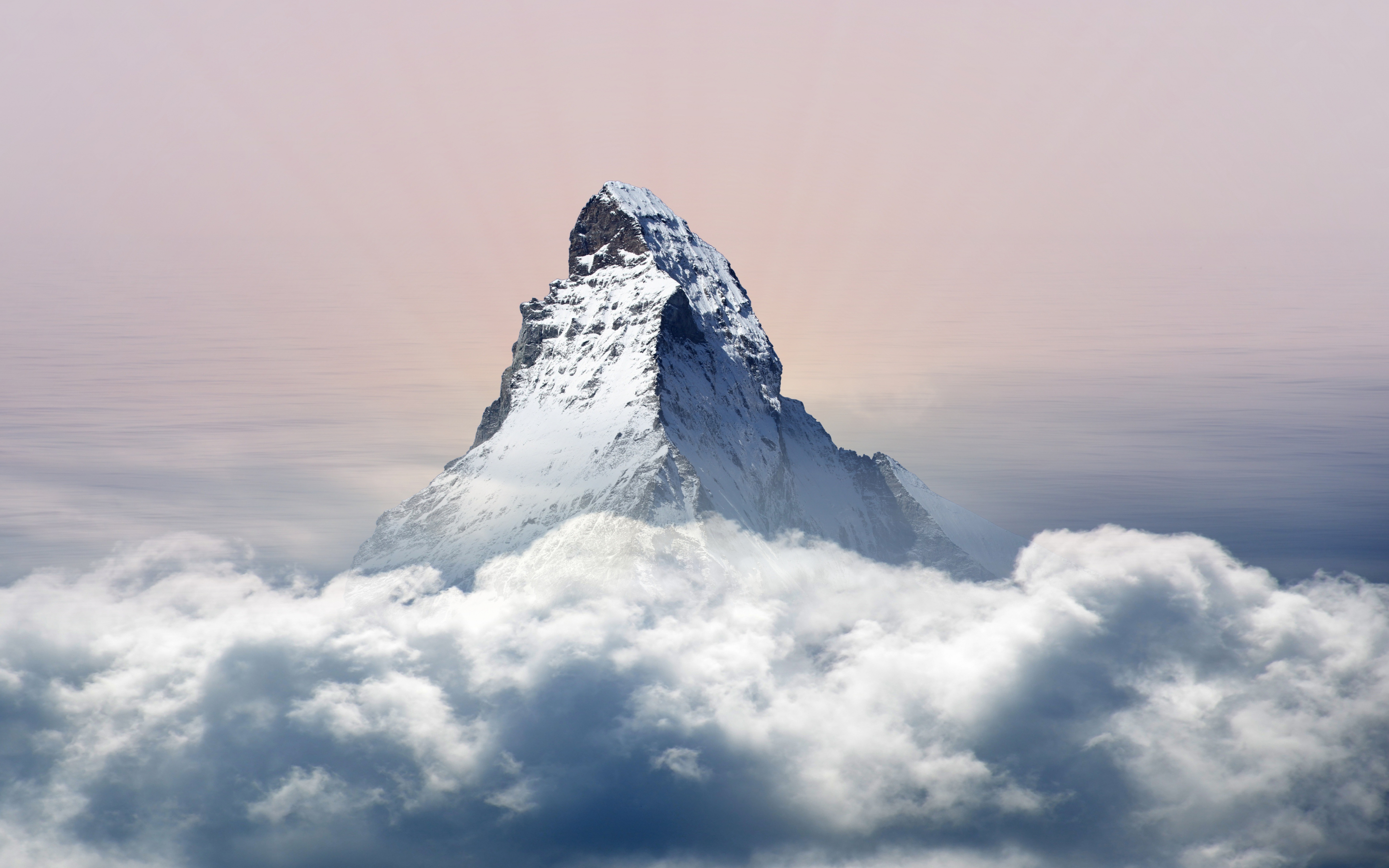 Mountains, Matterhorn, clouds, sky, cliff, 2880x1800 wallpaper