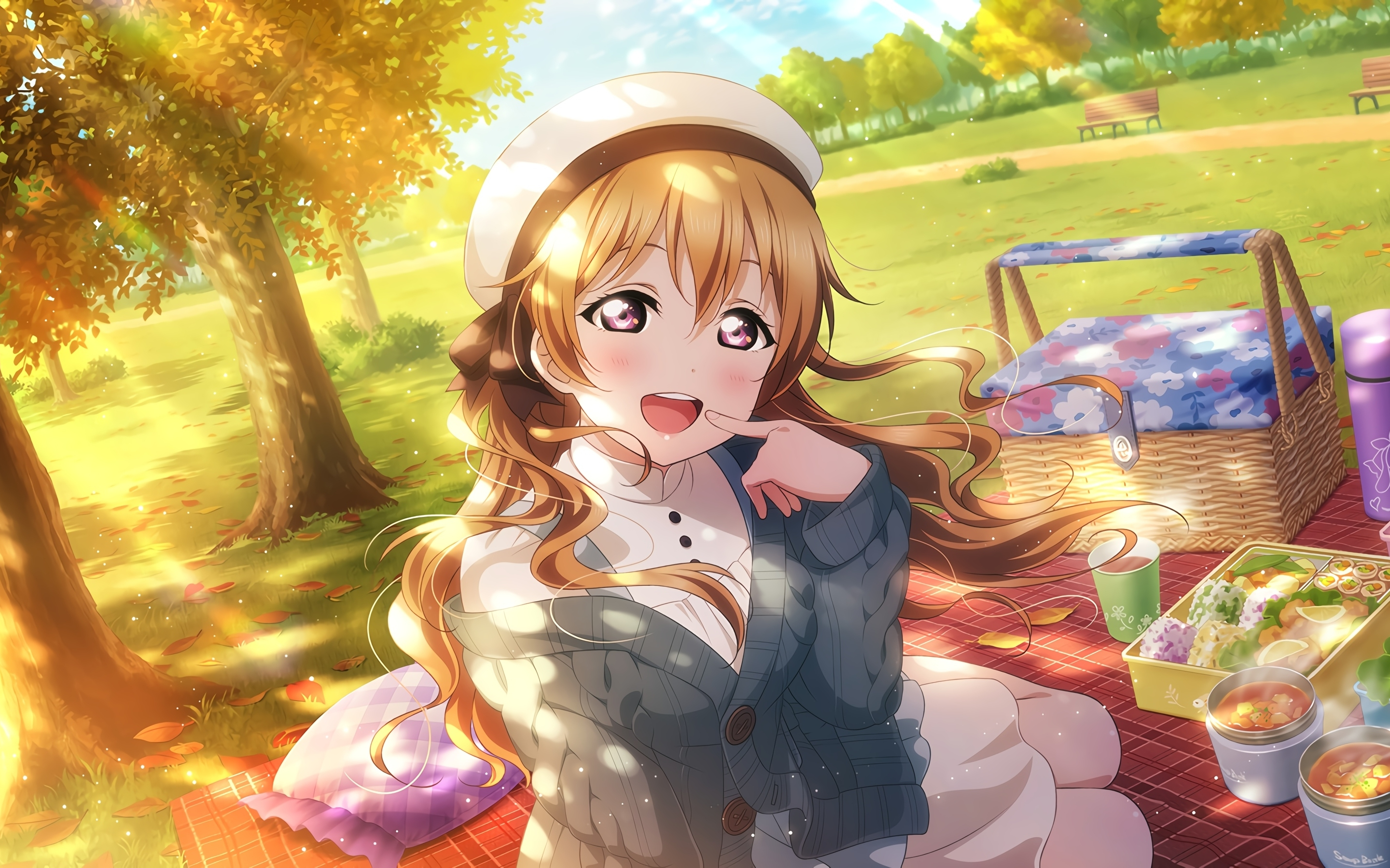 Fun, outdoor, anime girl, Love Live!, 2880x1800 wallpaper