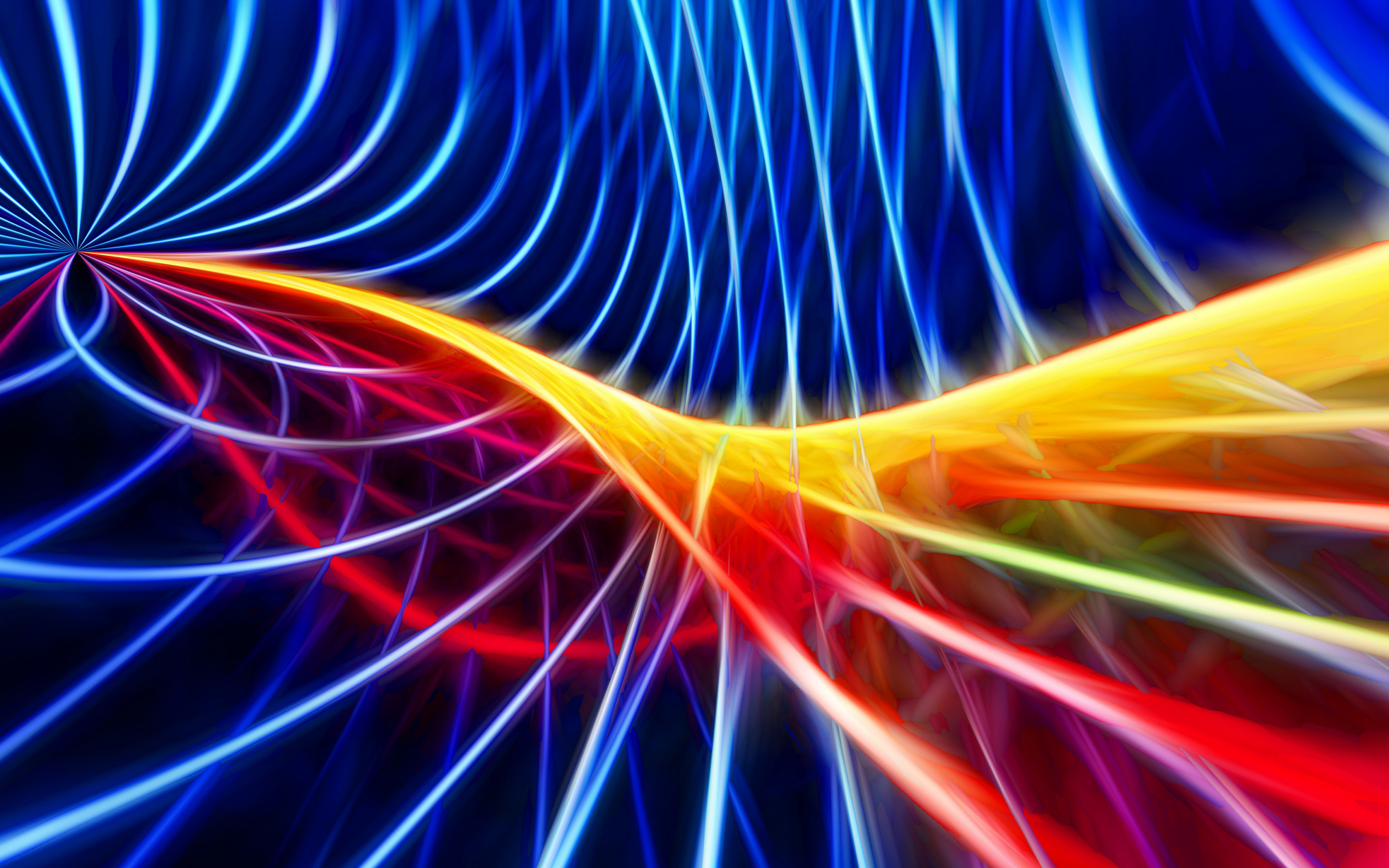 Abstract, wavy lines, multi-colored, pattern, 2880x1800 wallpaper
