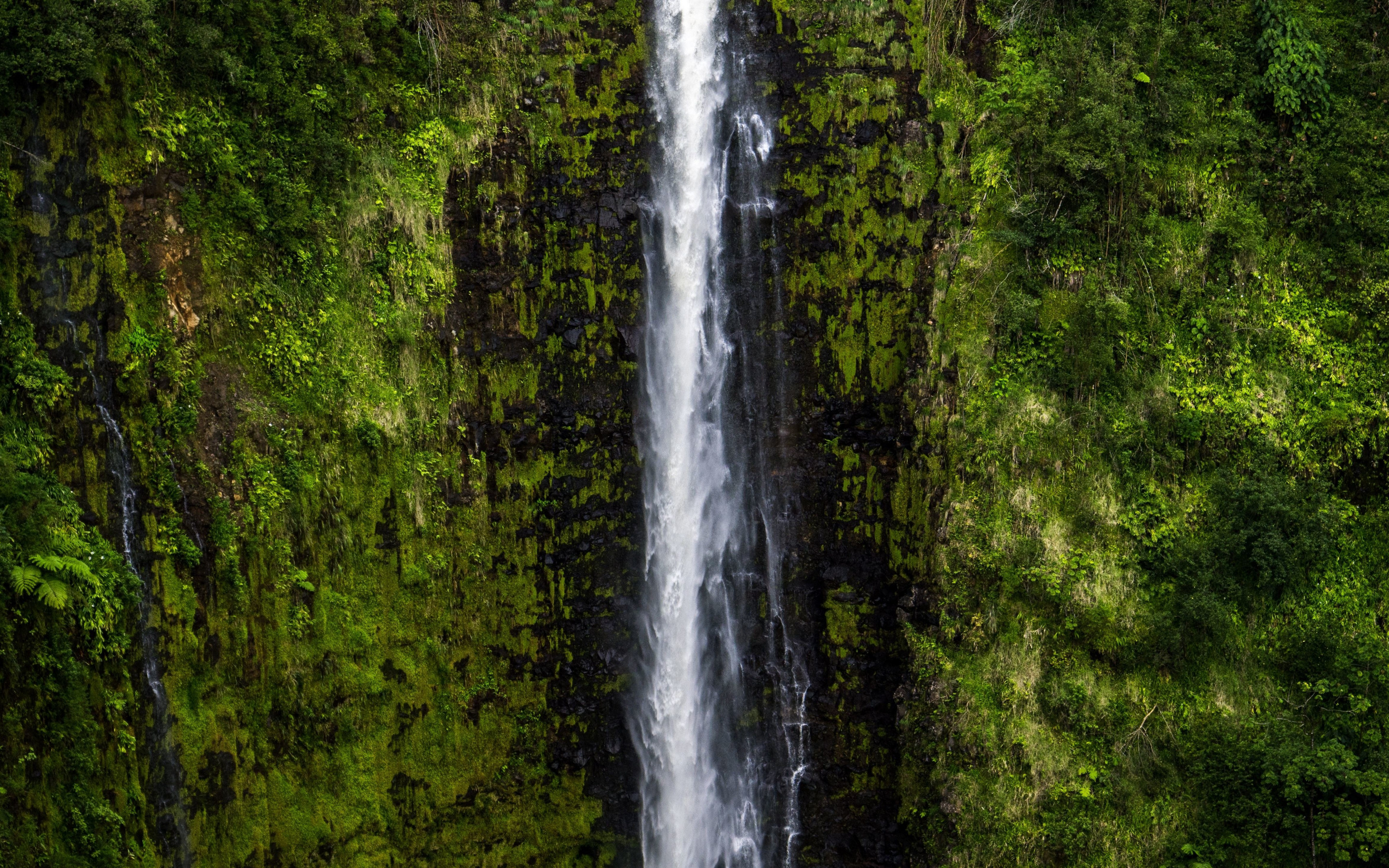 Green, waterfall, nature, 2880x1800 wallpaper