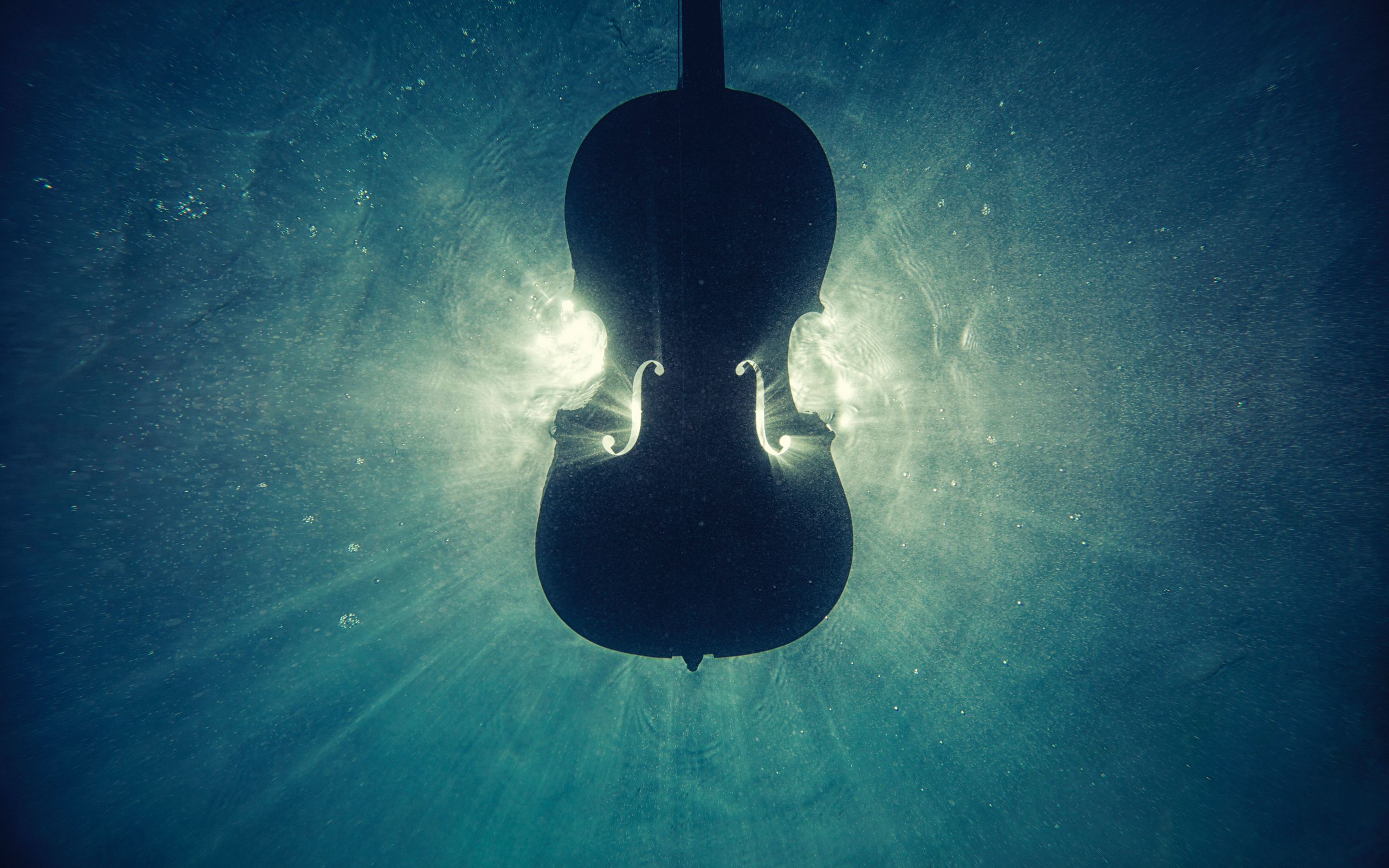 Guitar, underwater, music instrument, 2880x1800 wallpaper