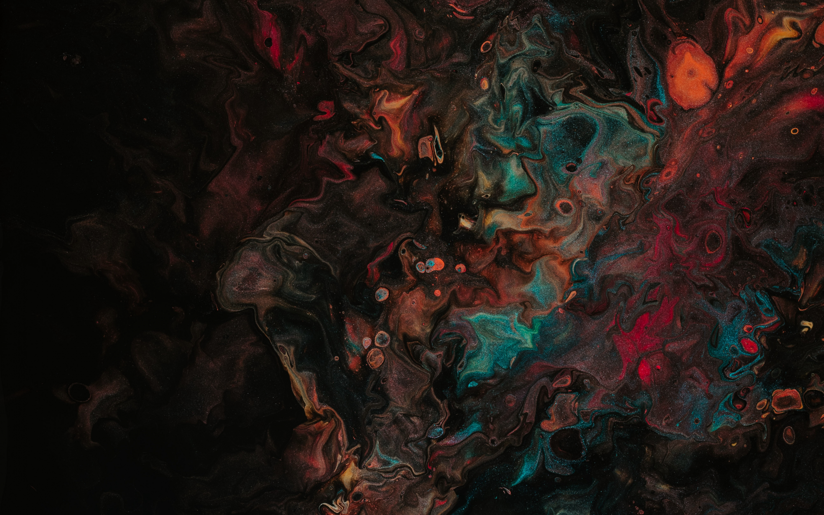 Water colors stains, colorful, dark, 2880x1800 wallpaper