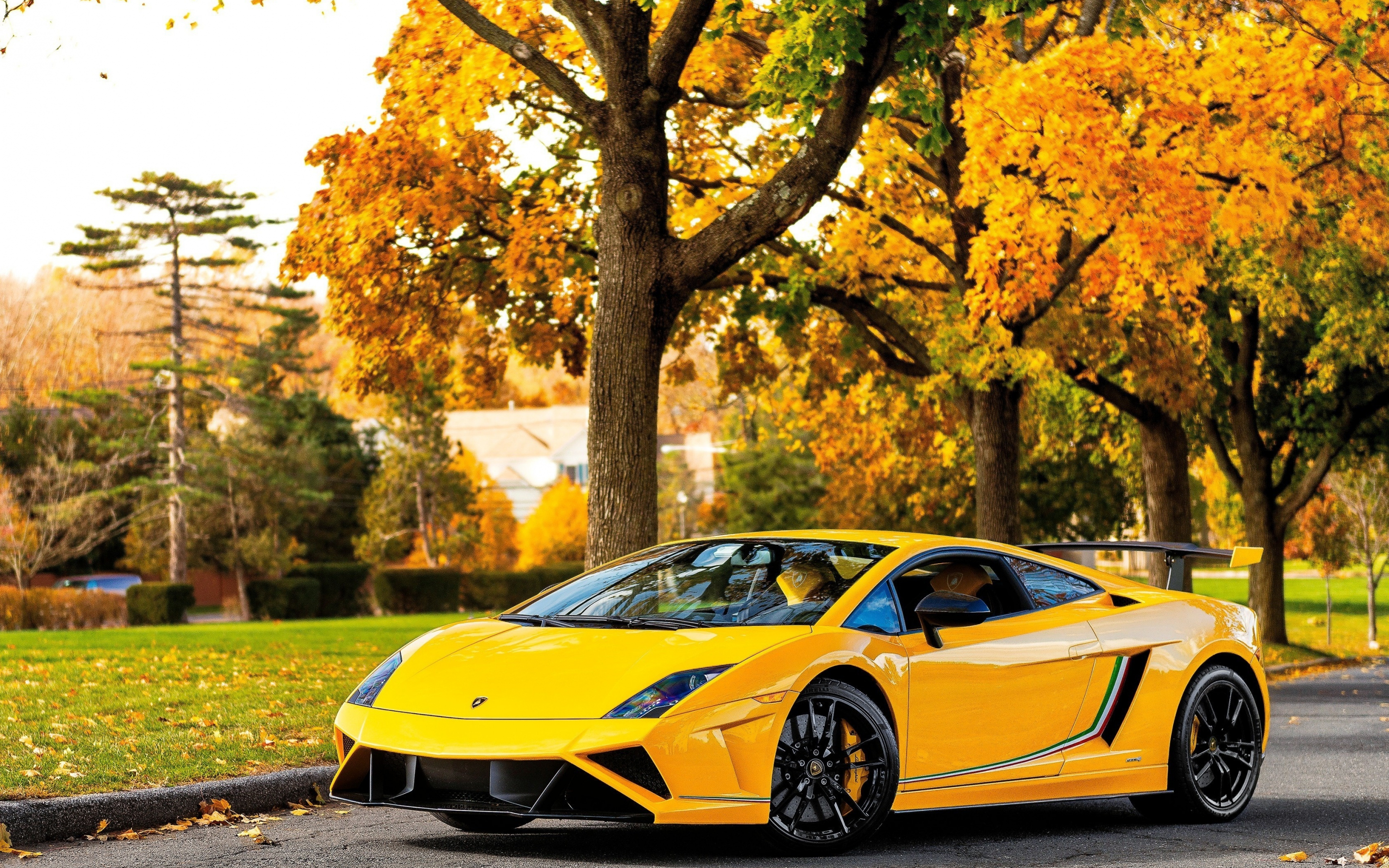 Lamborghini Gallardo, yellow sports car, 2880x1800 wallpaper