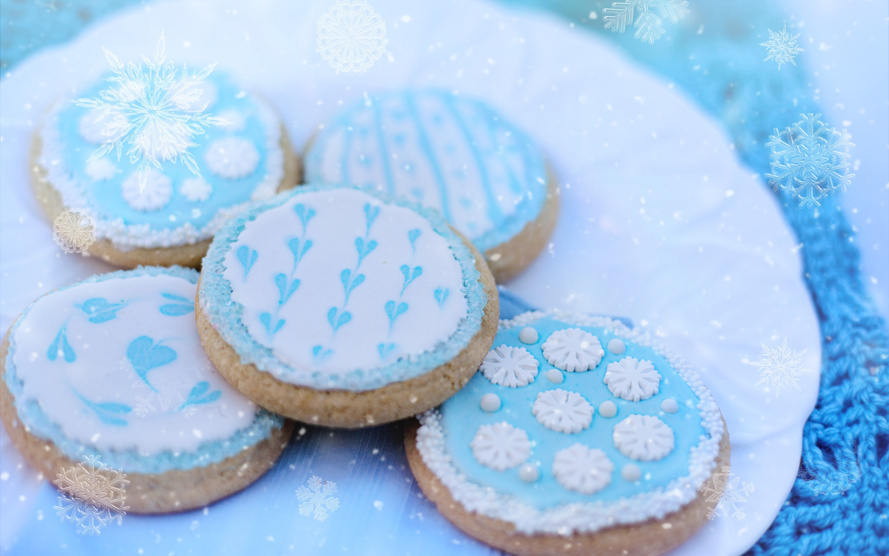 Snowflake, cookies, sweets, 2880x1800 wallpaper
