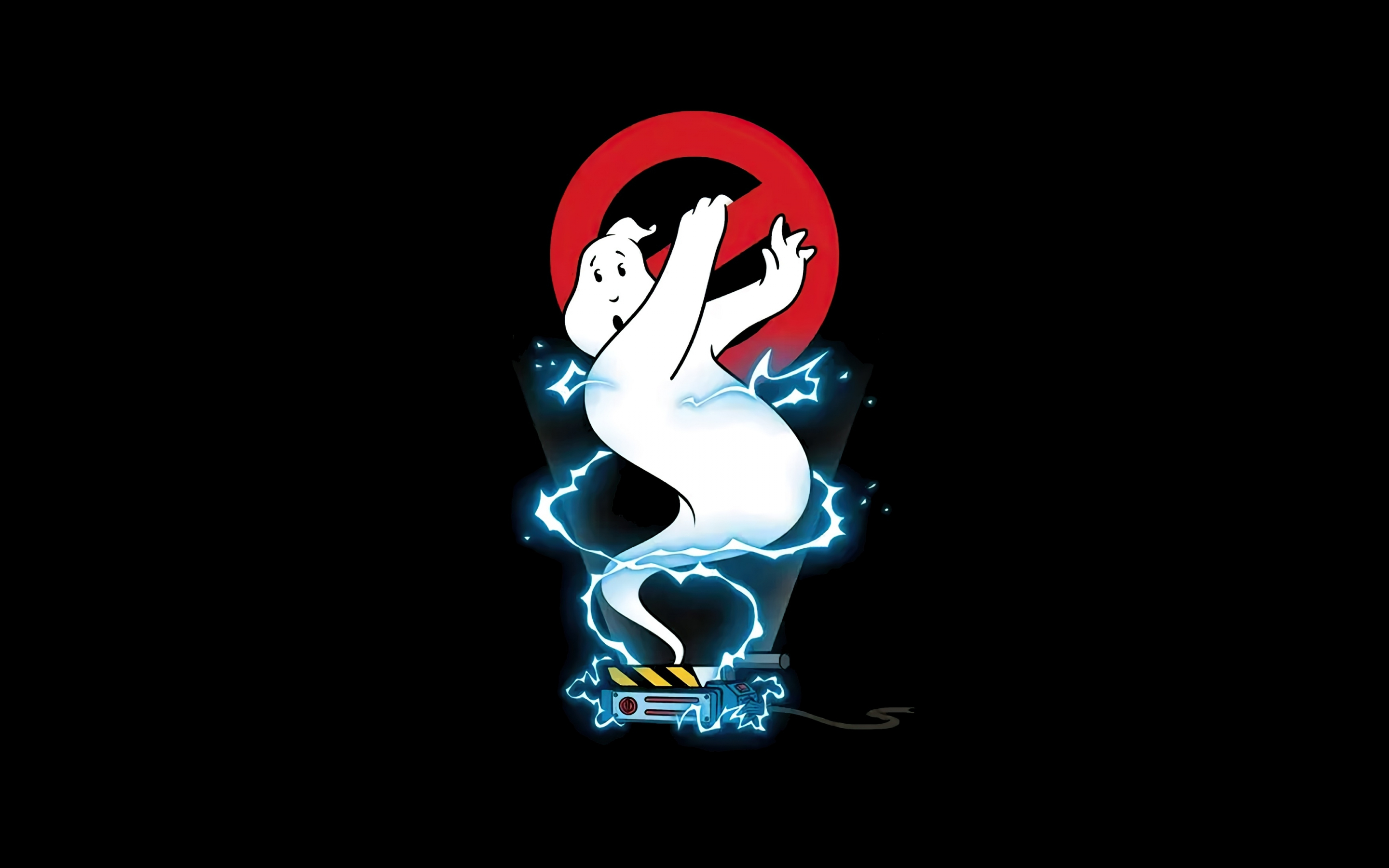 Ghost Buster, minimal, white ghost, art, 2880x1800 wallpaper