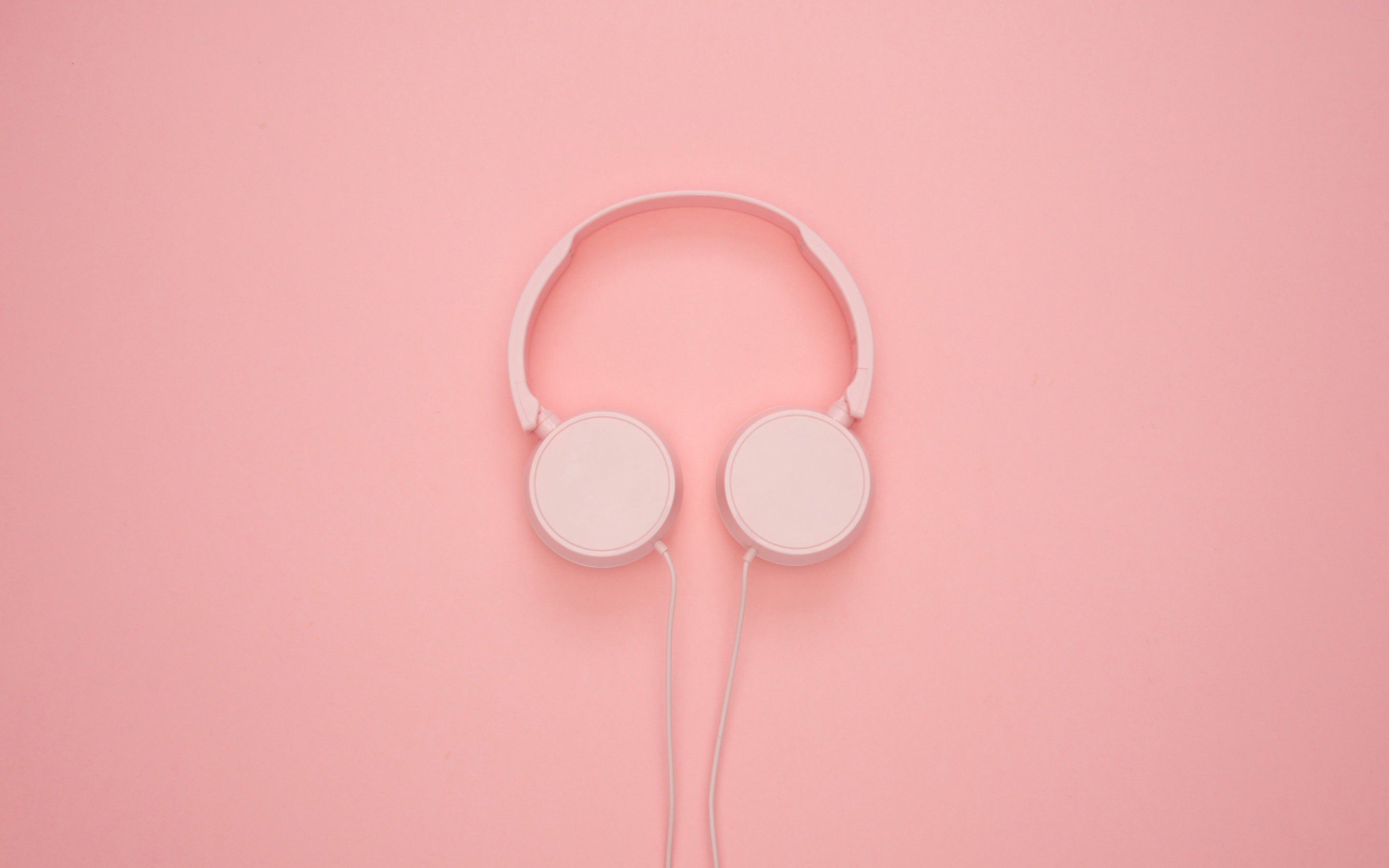 Headphone, pink, minimal, 2880x1800 wallpaper