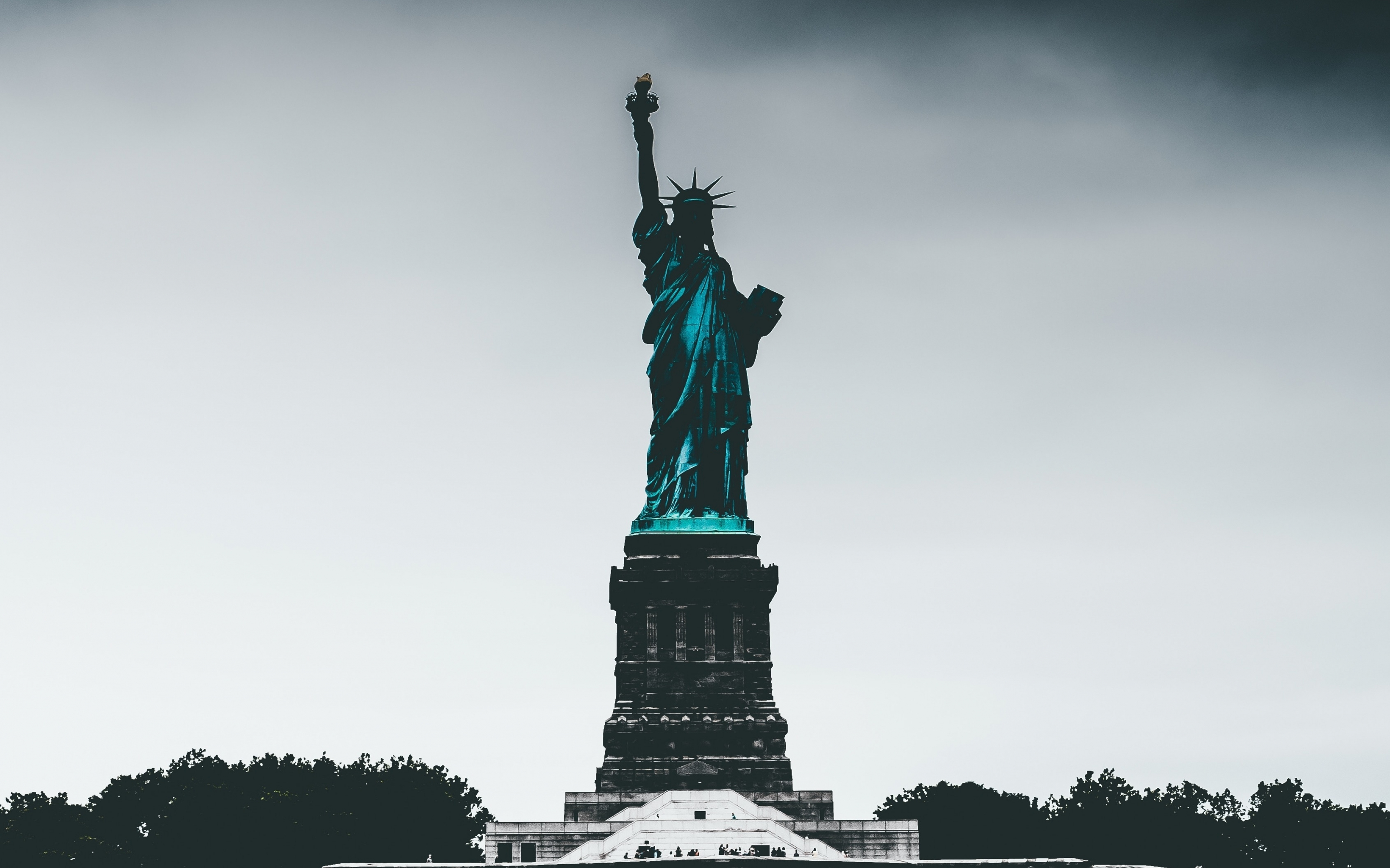 Statue of liberty, City, New York, 2880x1800 wallpaper