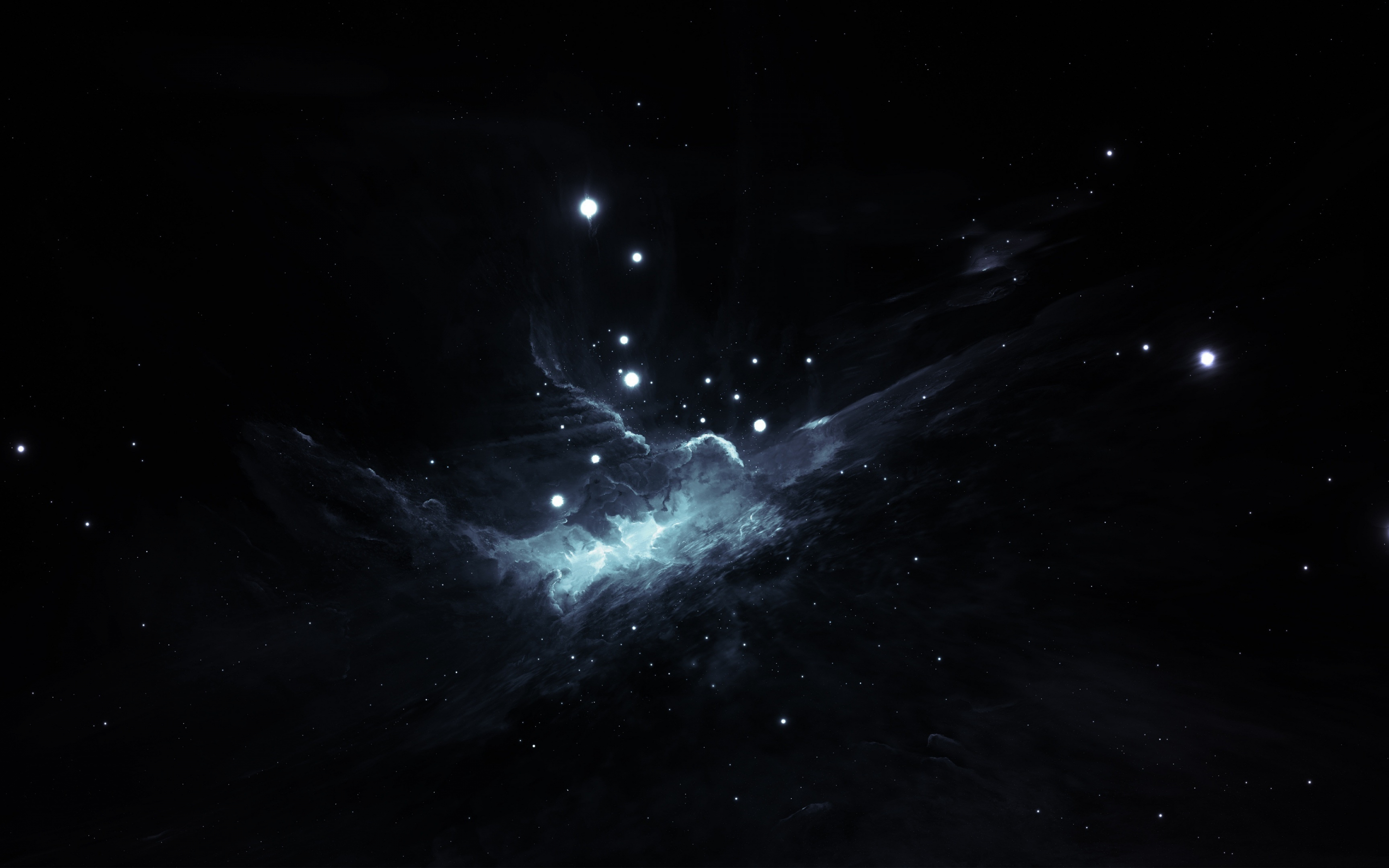 Space, dark, clouds, galaxy, abstract, 2880x1800 wallpaper