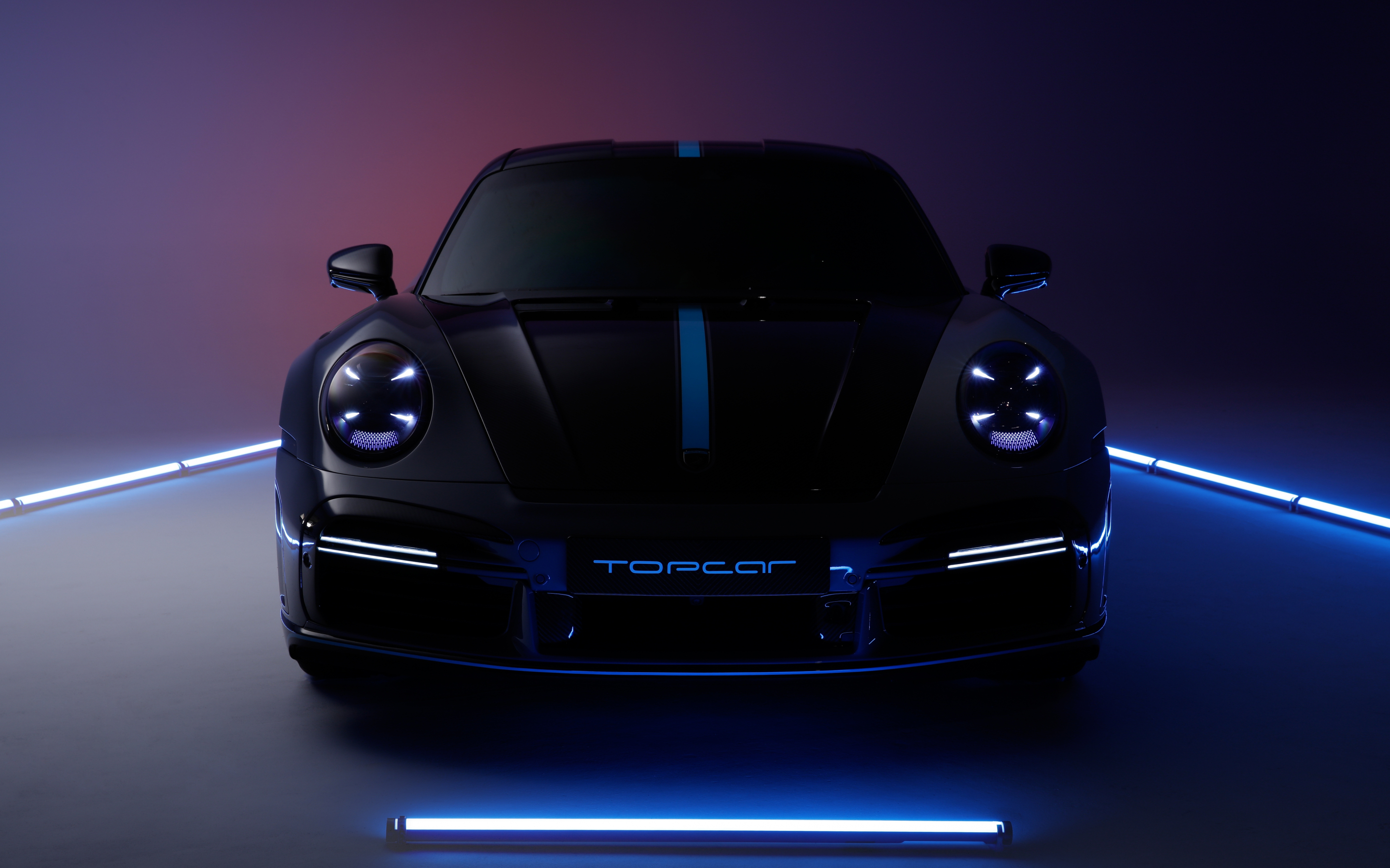 Topcar, Porsche 911 Turbo-S Stinger GTR-3, black sport car, 2880x1800 wallpaper