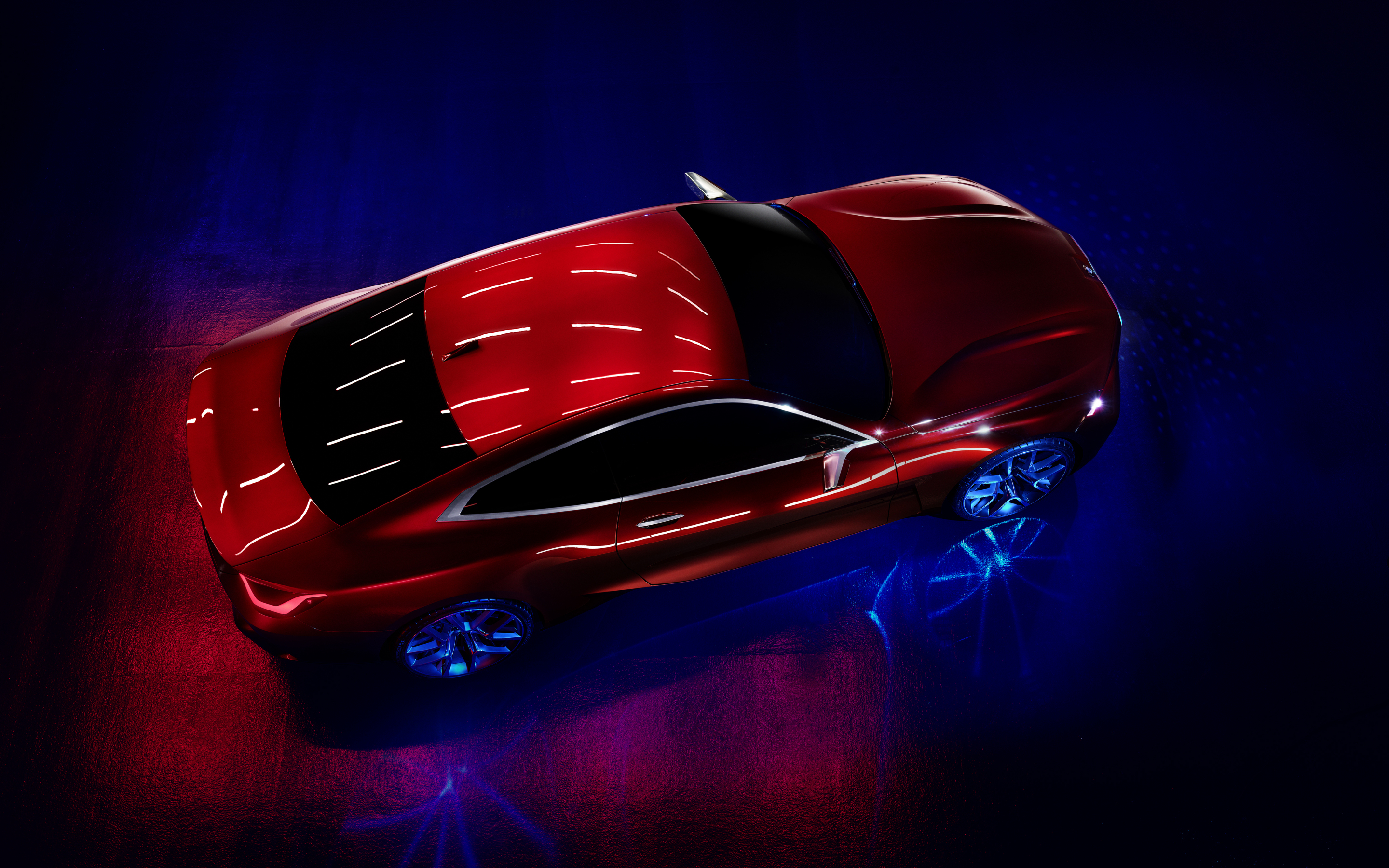 Top-view, Blood-red BMW Concept 4, 2880x1800 wallpaper