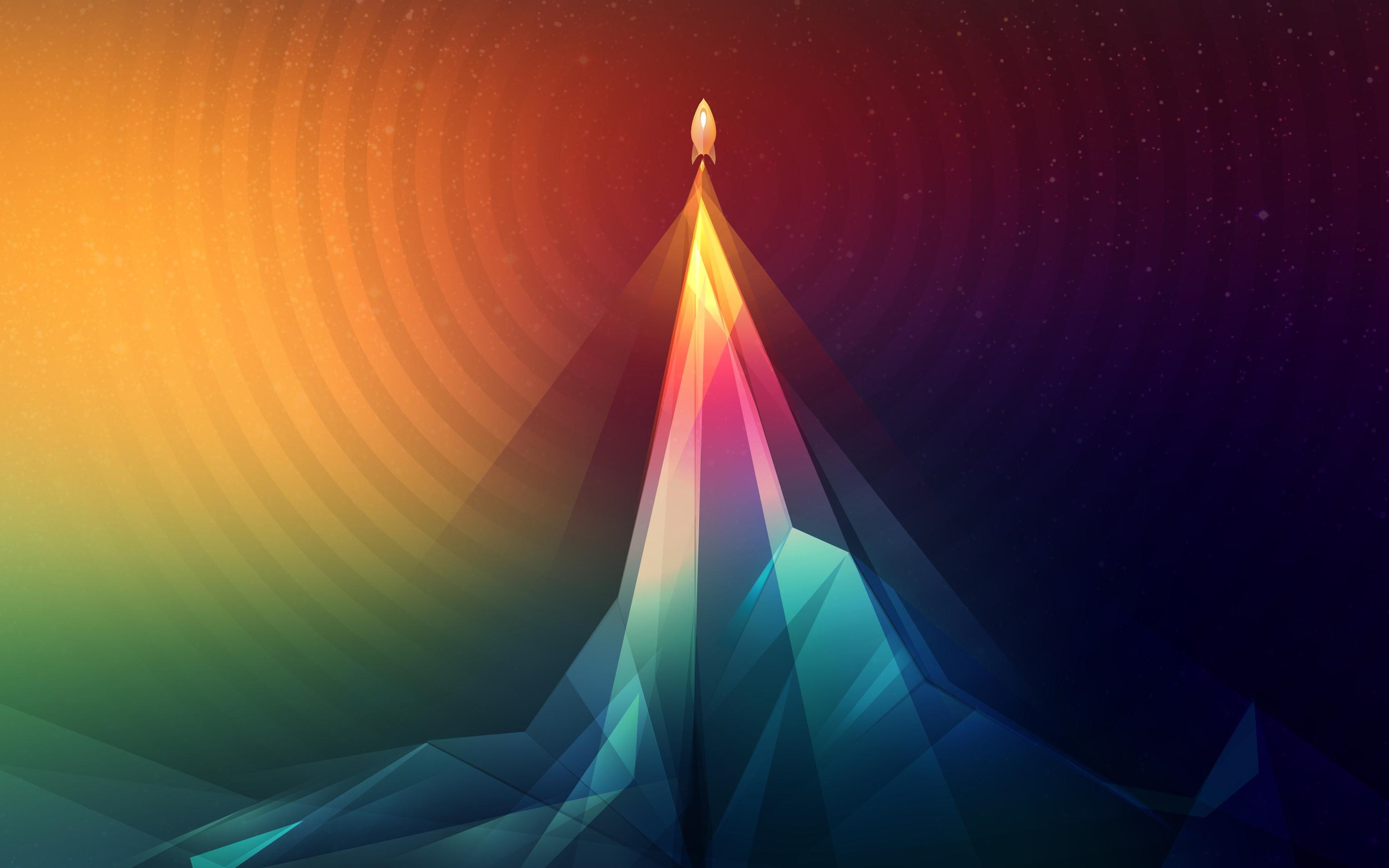 Rocket, launch, colorful, abstract, 2880x1800 wallpaper