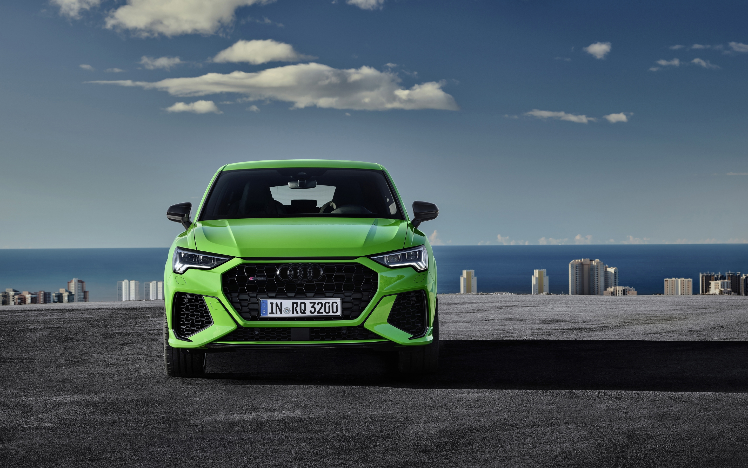 Front-view, Green Audi Q3, 2019, 2880x1800 wallpaper