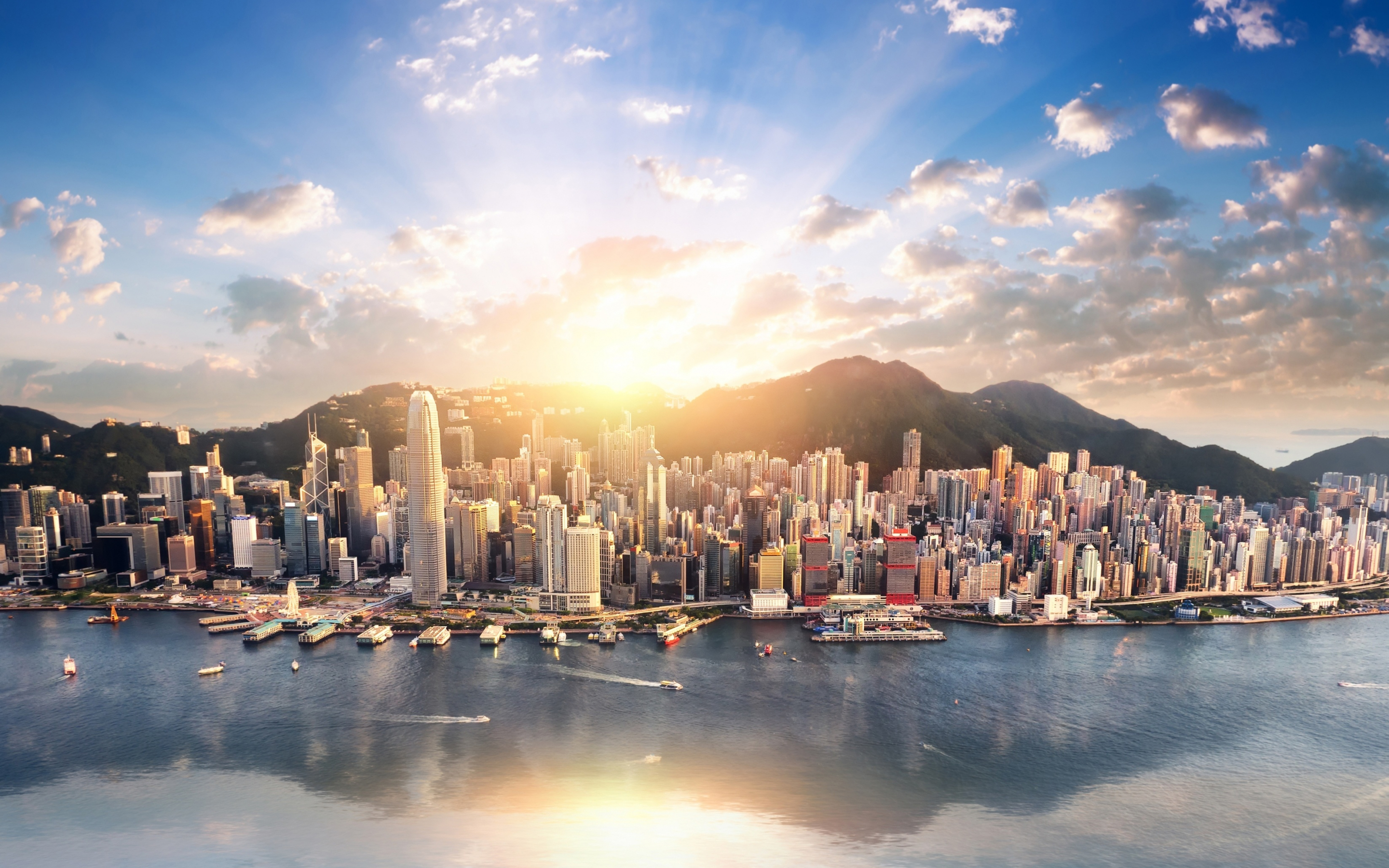 Hong Kong, cityscape, buildings, 2880x1800 wallpaper