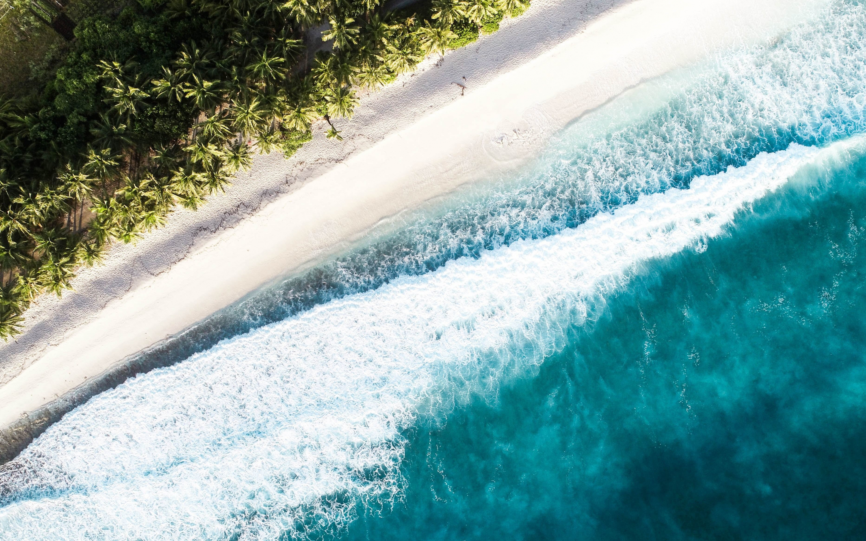 Exotic view, beach aerial, view, 2880x1800 wallpaper