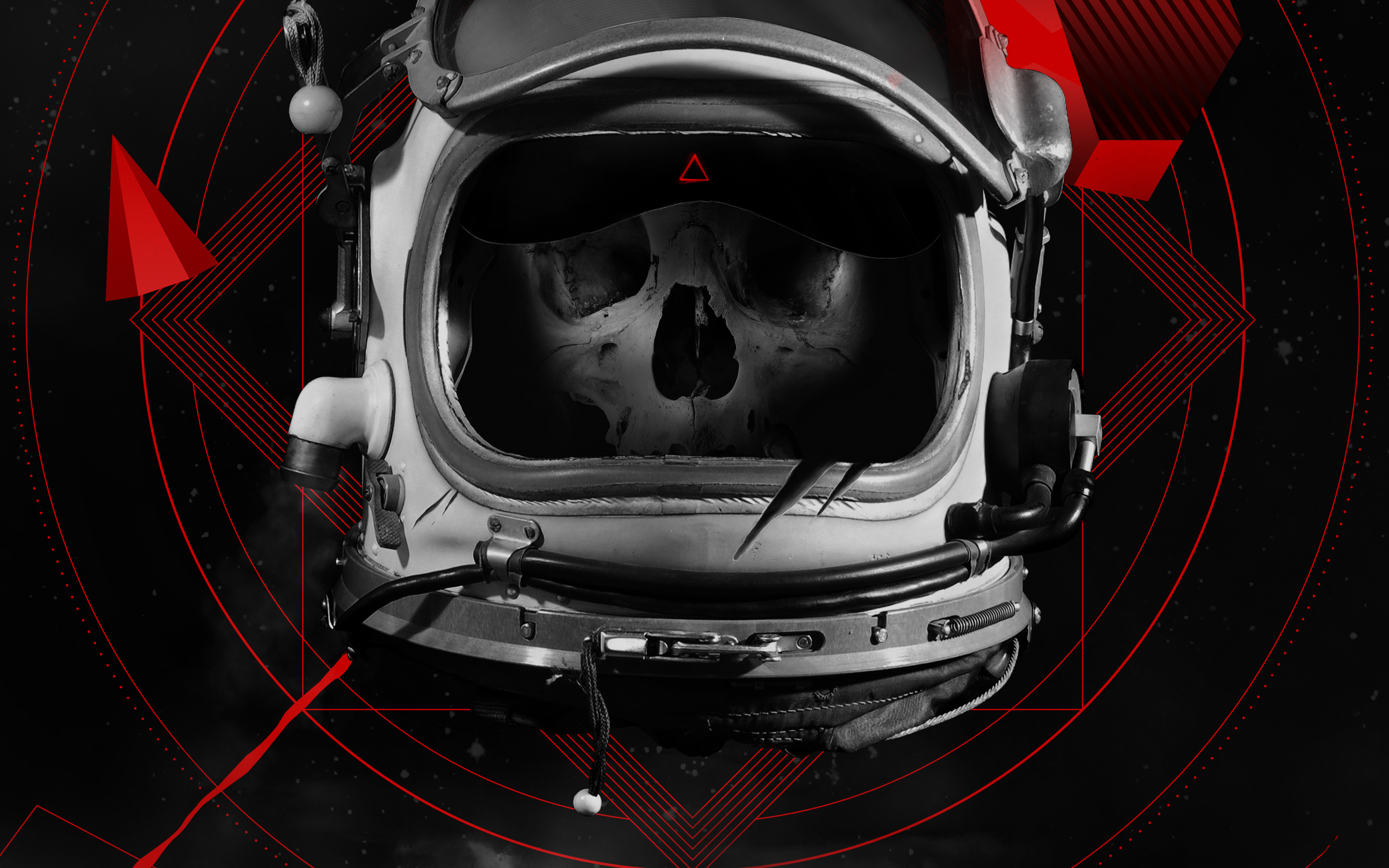 Skull, helmet, astronaut, 2880x1800 wallpaper