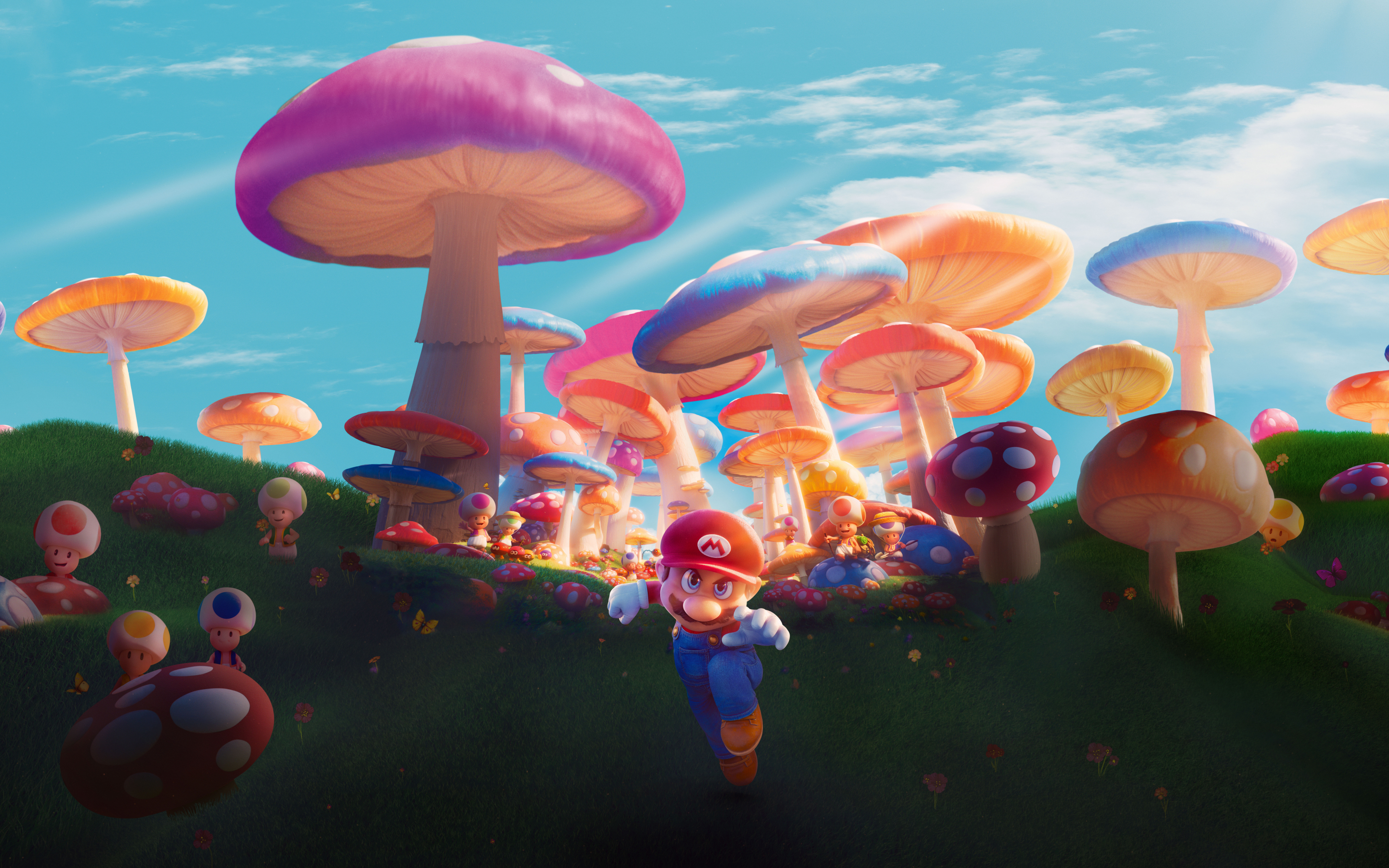 The Super Mario Bros. Movie, mushroom world, Mario run, 2880x1800 wallpaper