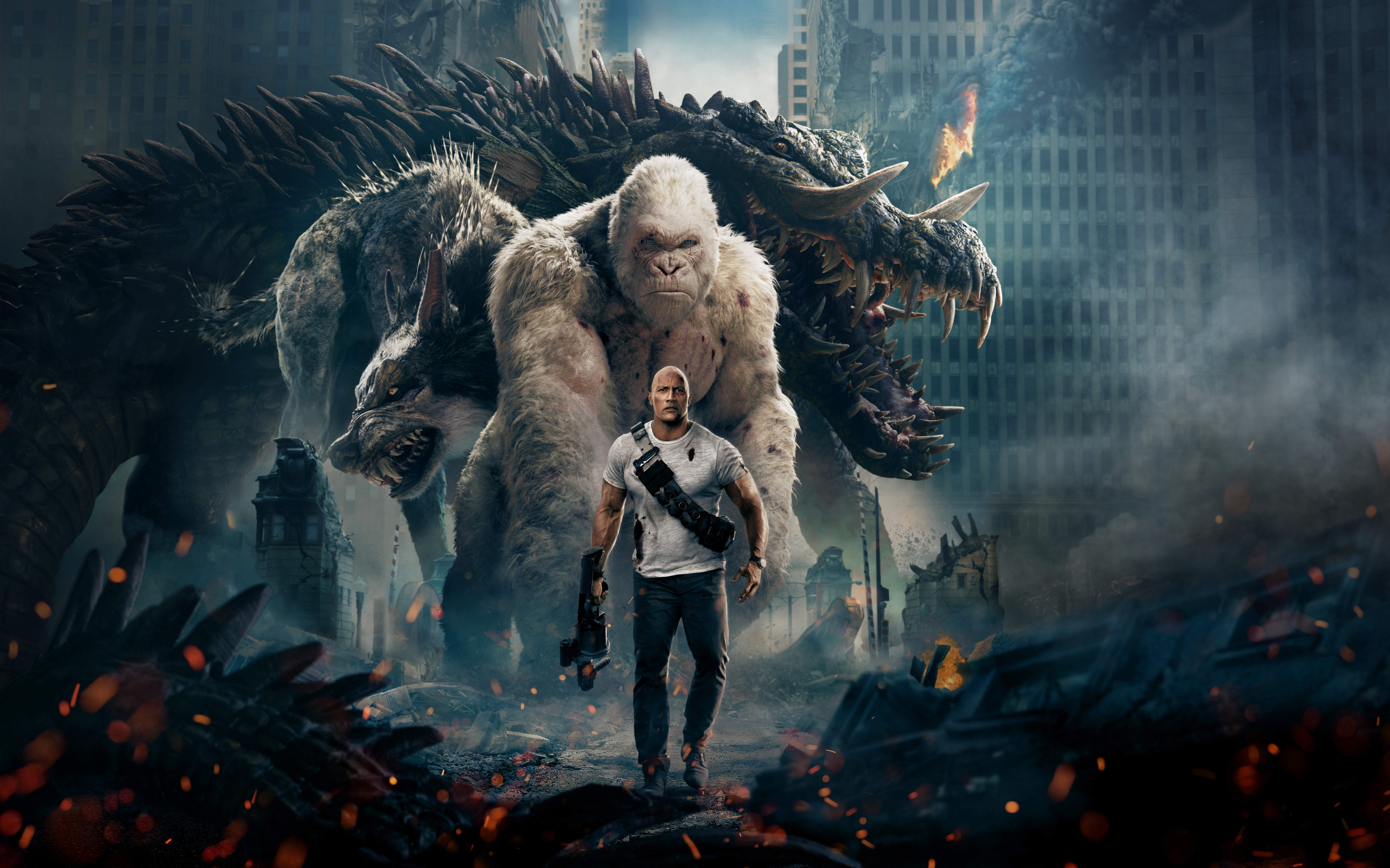 Movie, Rampage, 2018, official poster, 2880x1800 wallpaper