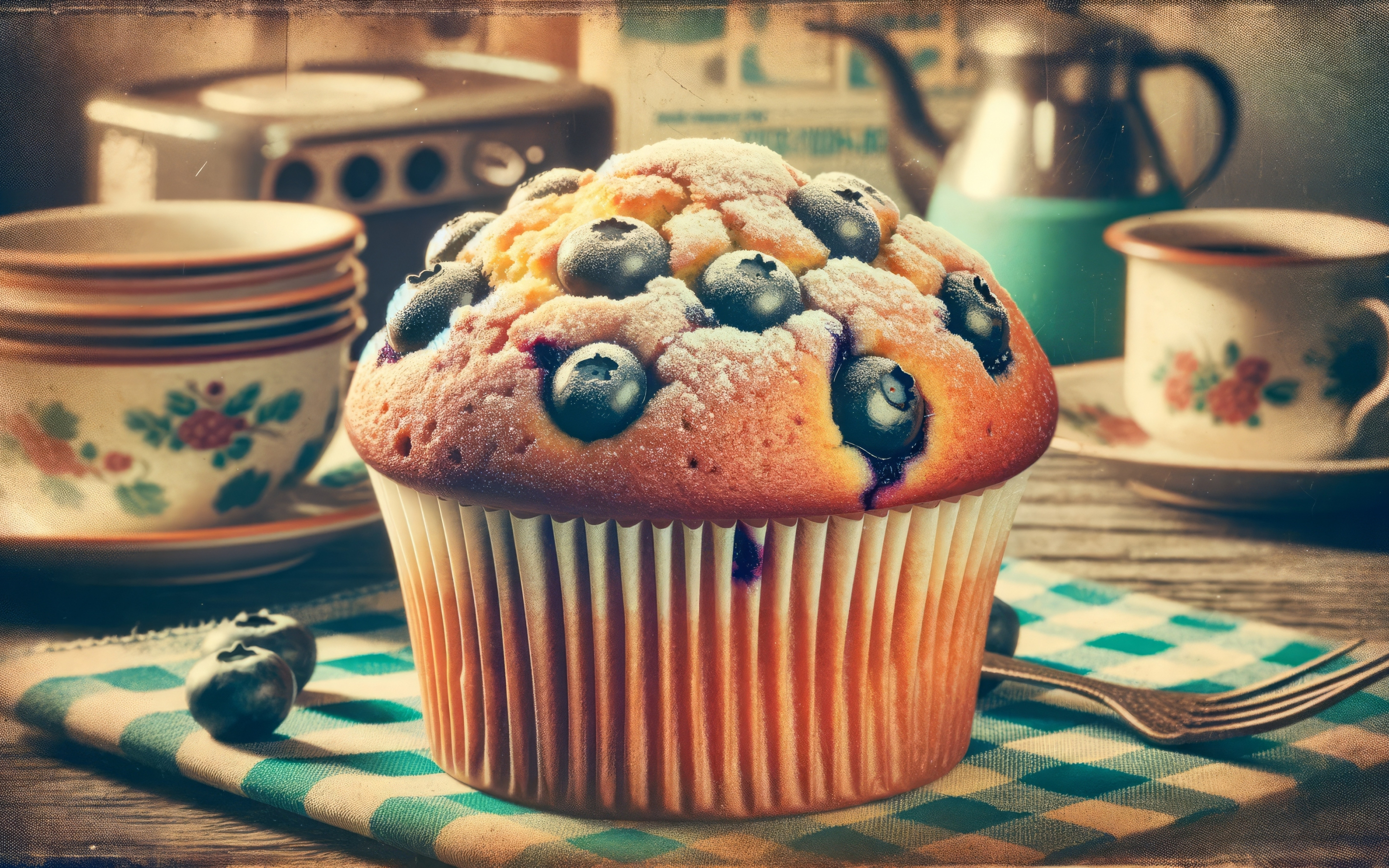 Blueberry muffin, cupcake, food, 2880x1800 wallpaper