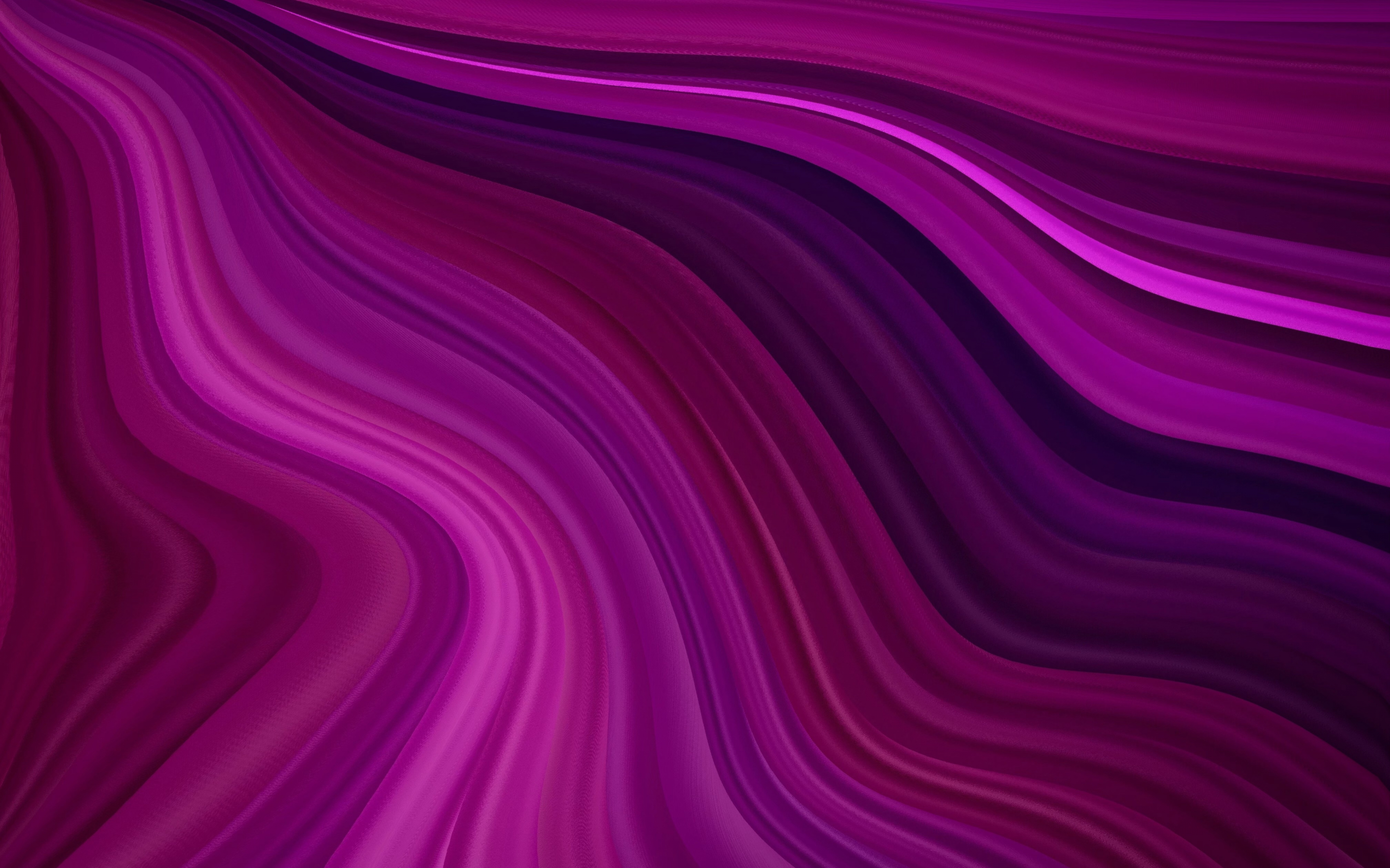 Pink wavy, purple waves, abstraction, 2880x1800 wallpaper