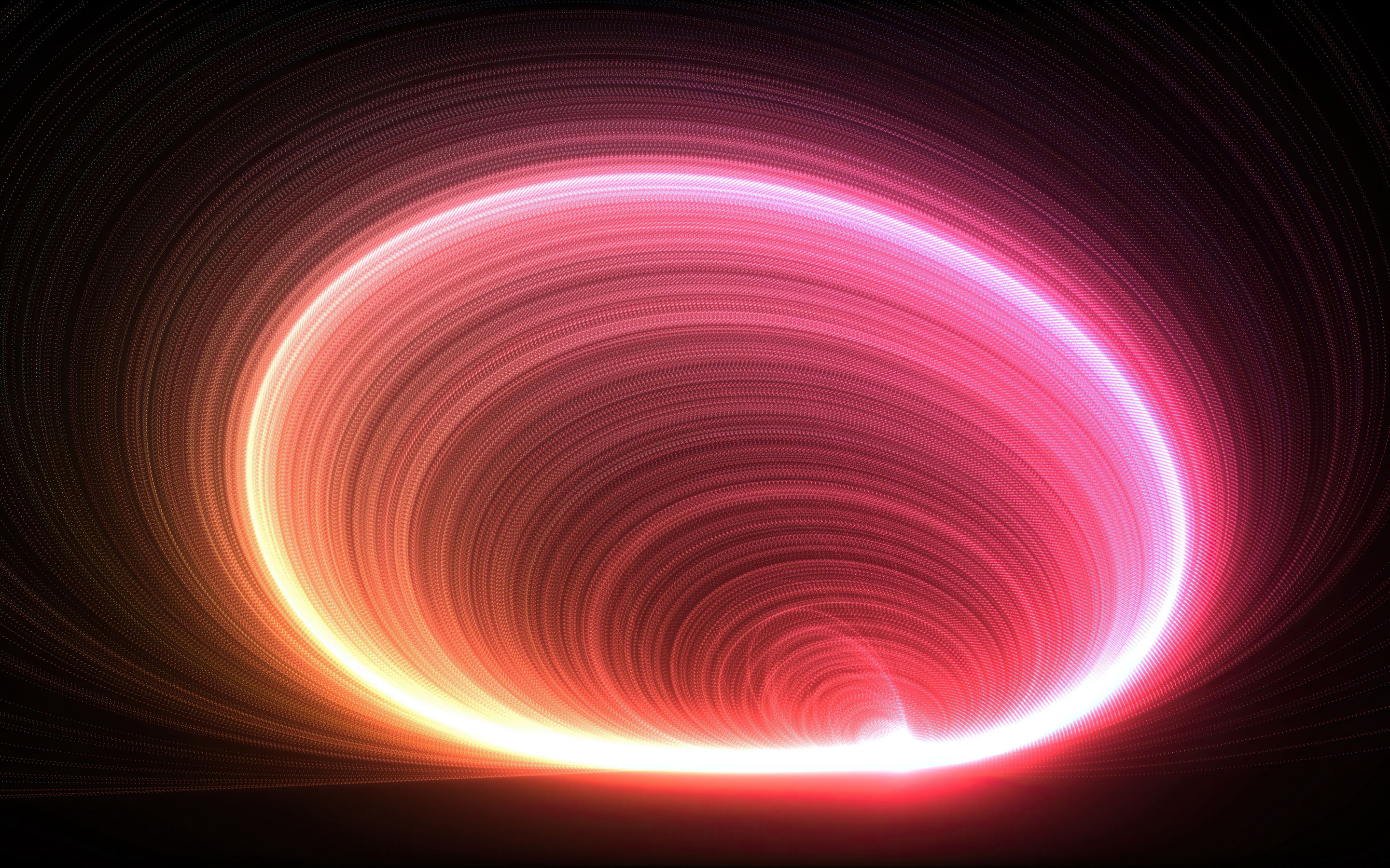 Glowing circle, motion lines, 2880x1800 wallpaper