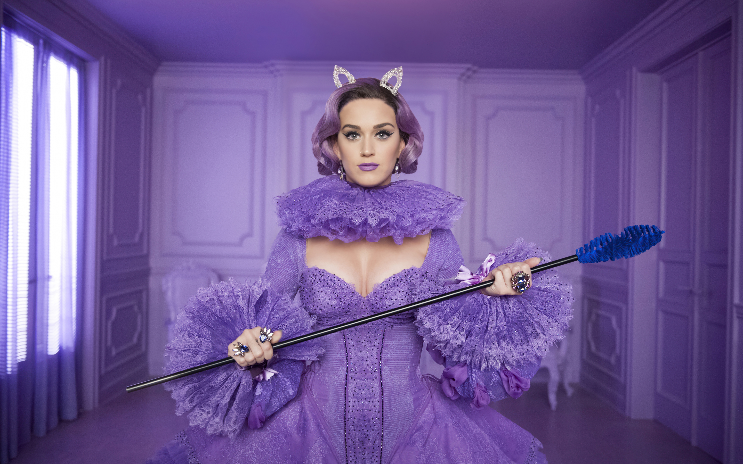 Katy Perry, Cover girl, violet dress, 2021, 2880x1800 wallpaper
