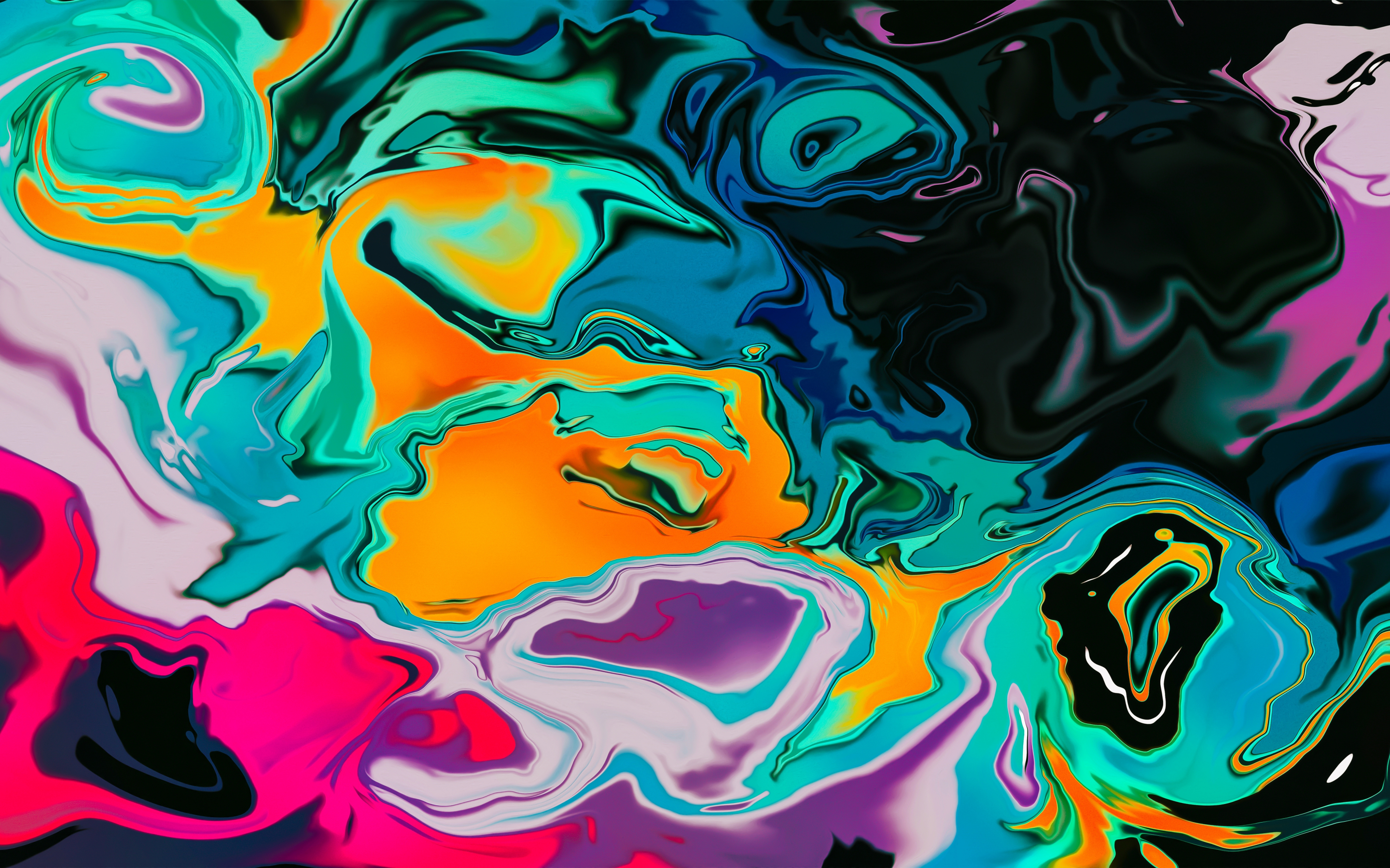 Color paint, glitch abstract art, colorful, 2880x1800 wallpaper
