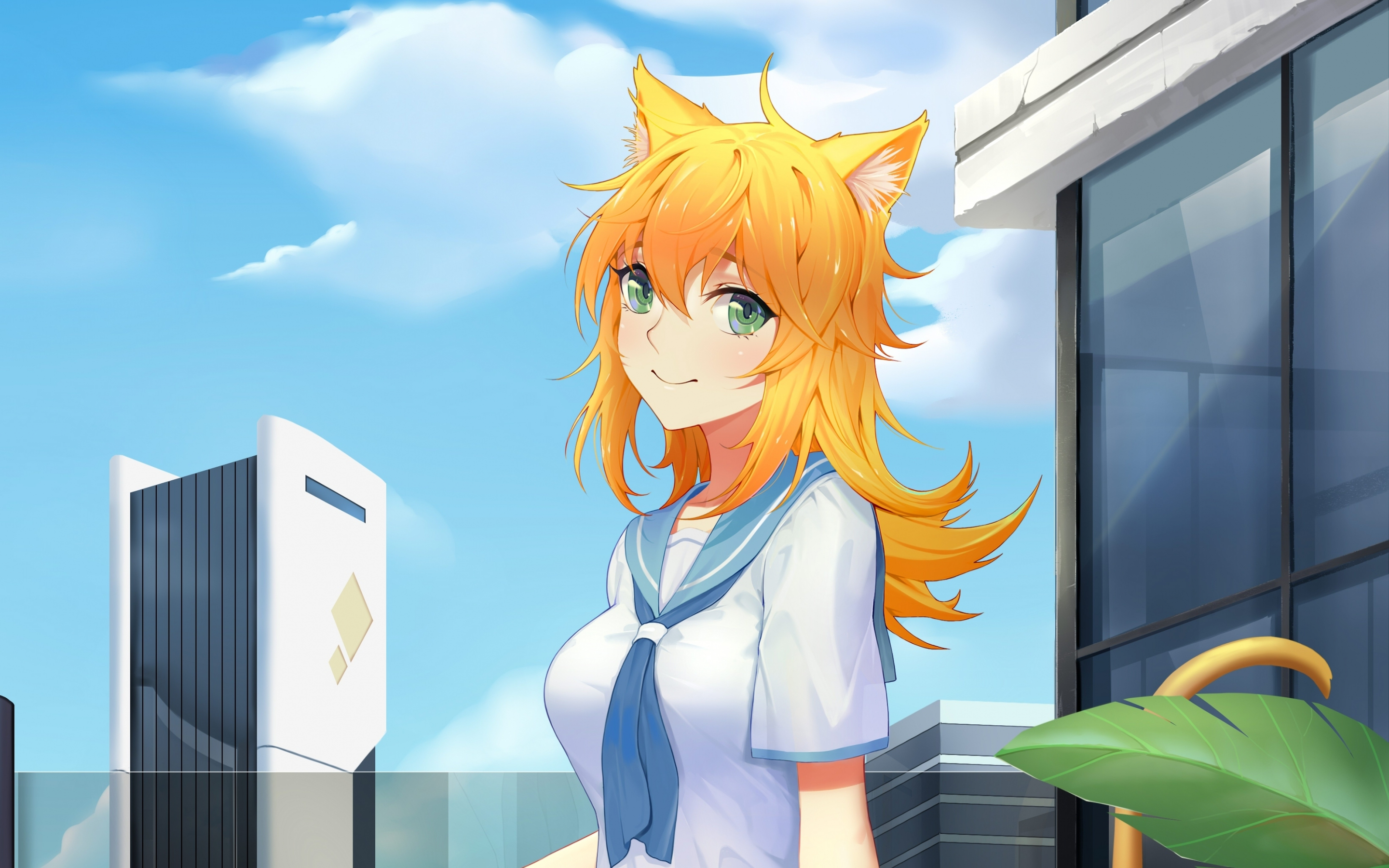 Anime, beautiful fox girl, original, 2880x1800 wallpaper