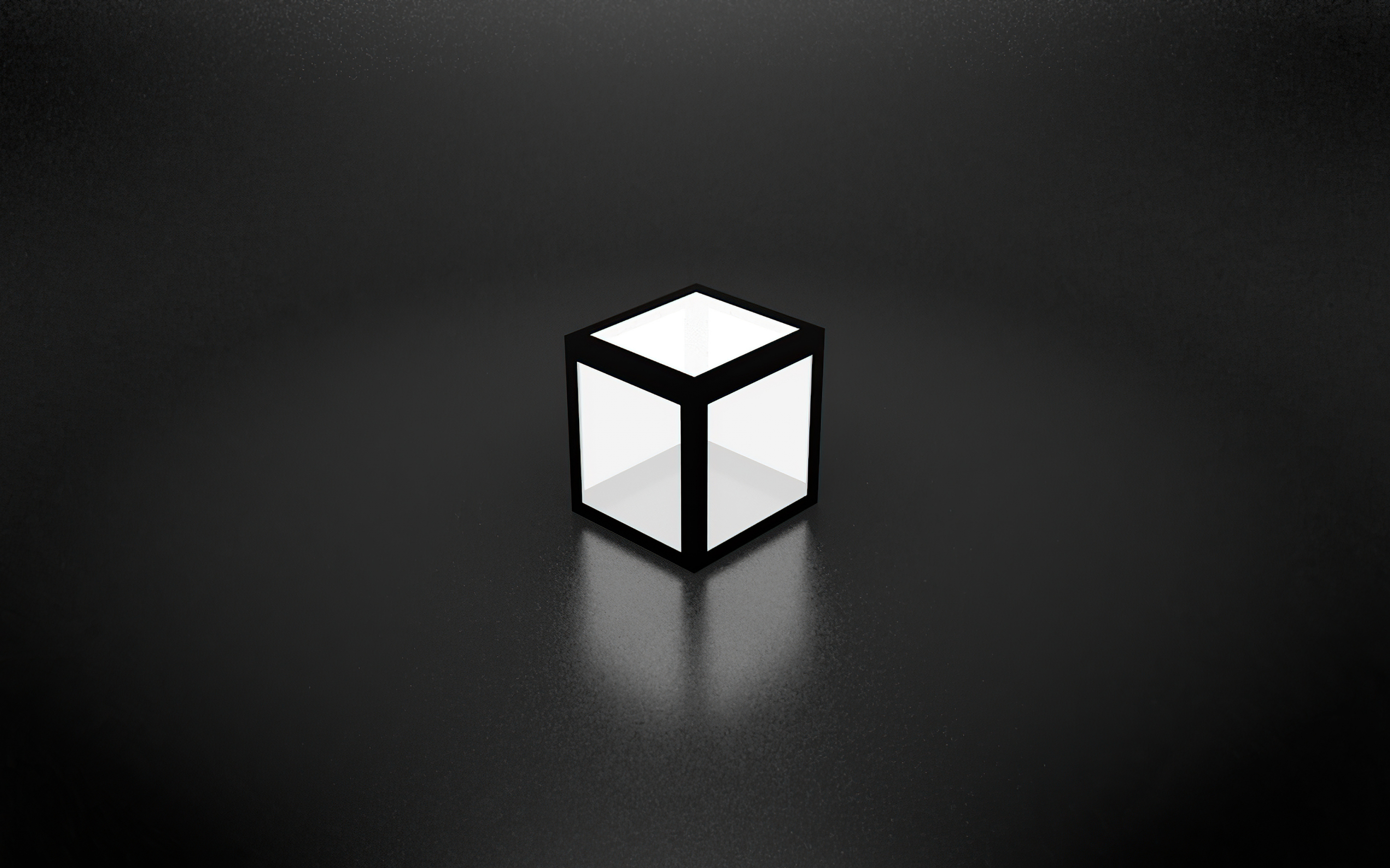 The Cube, dark edges, minimal, 2880x1800 wallpaper
