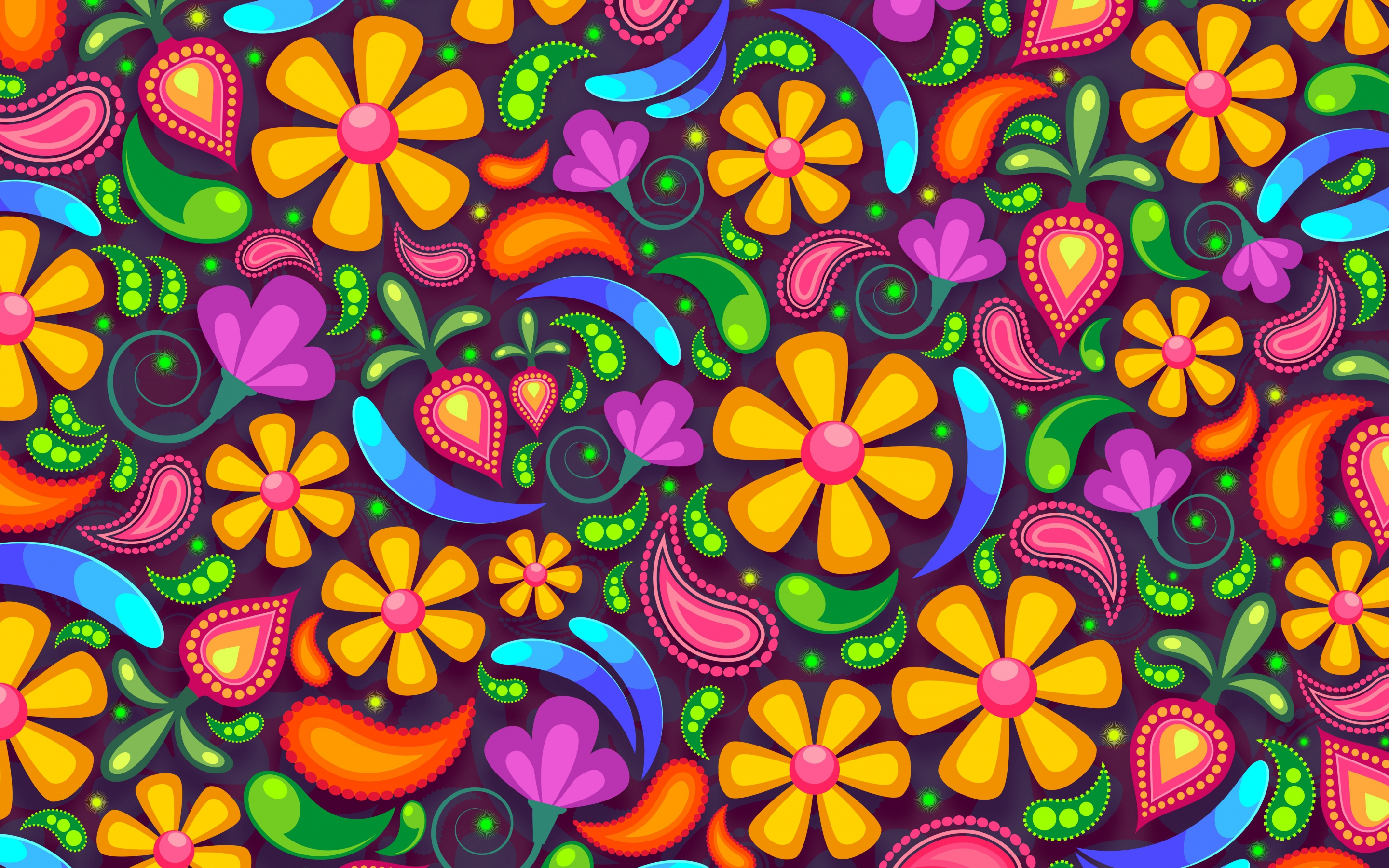 Flowers, colorful, art, abstract, 2880x1800 wallpaper